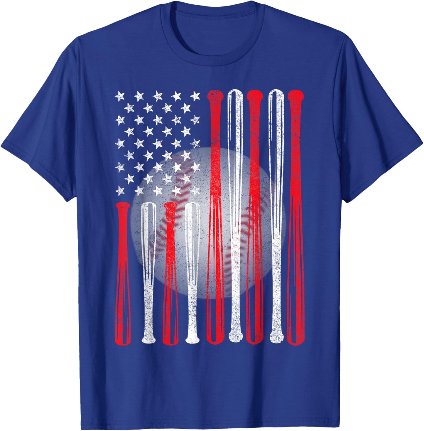 American Flag Vintage Baseball Flag , Dad, Mom T-Shirt - T-Shirt | Royal