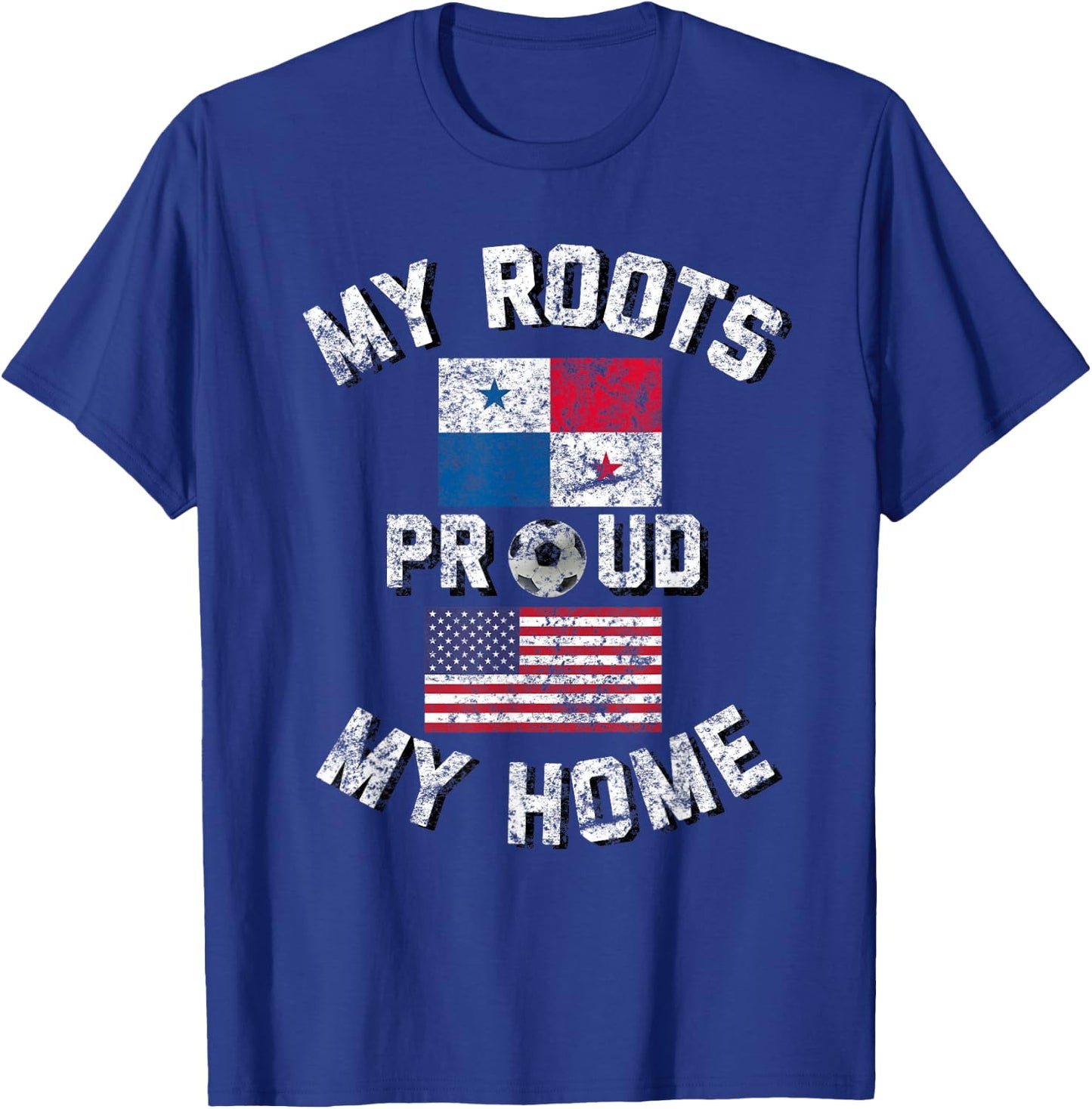 Panama Soccer My Roots My Home Vintage Flag Fan Shirt T-Shirt - T-Shirt | Royal