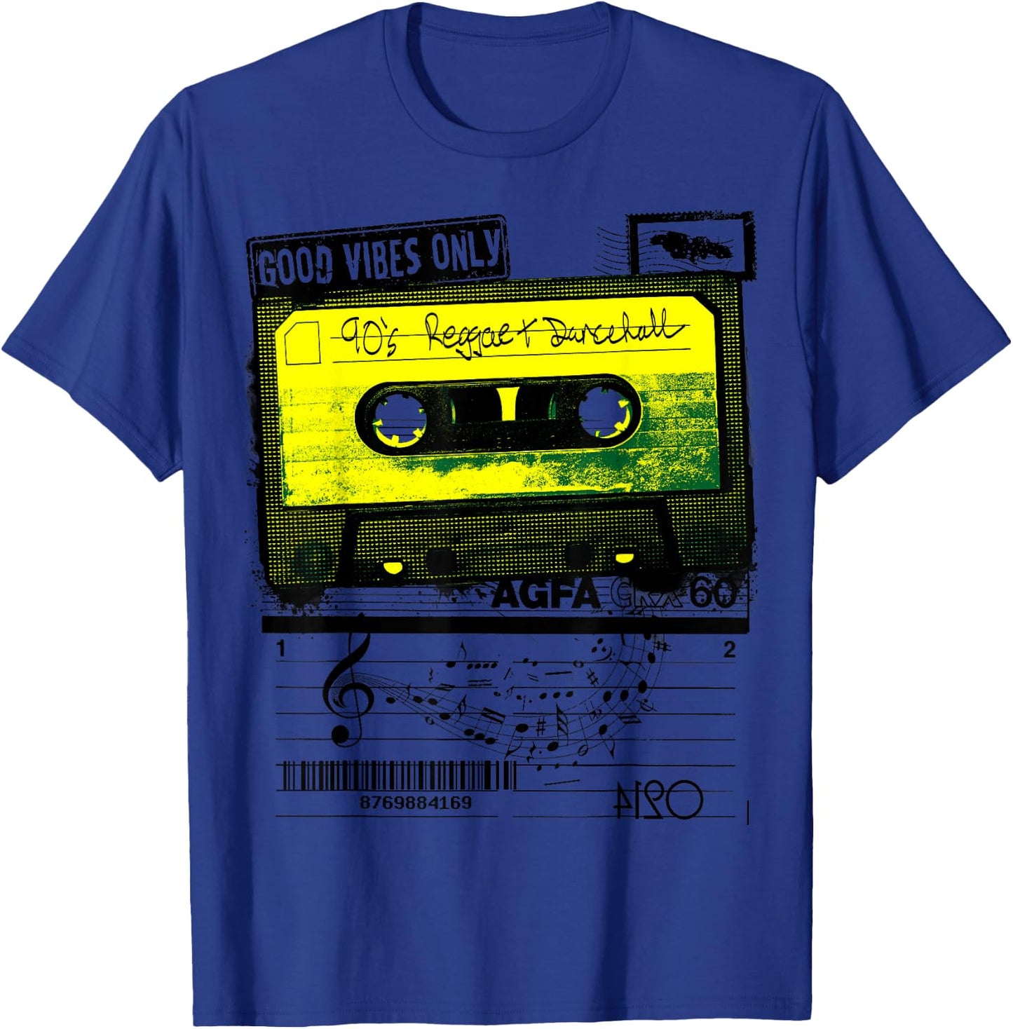 Good Vibes - 90s Era Jamaican Reggae Dancehall T-Shirt - T-Shirt | Royal