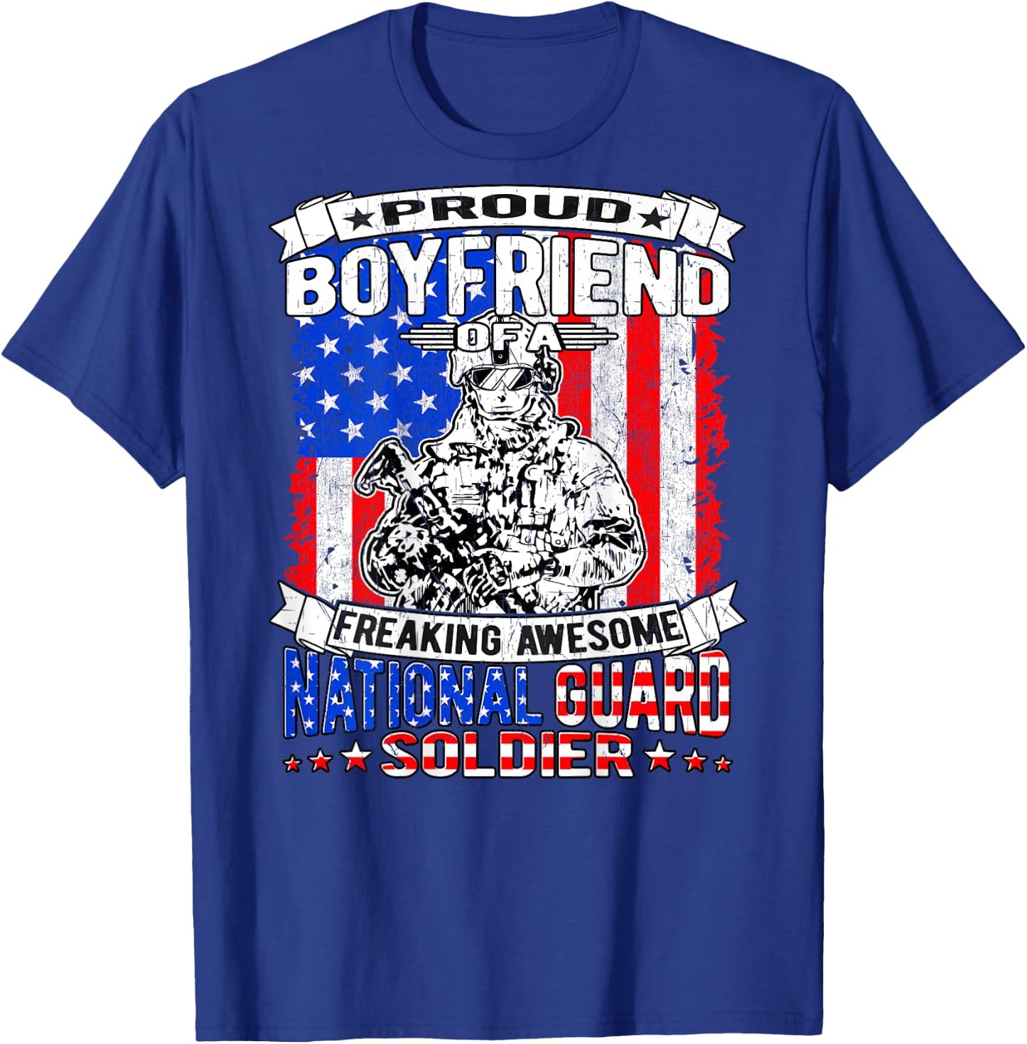 Proud Boyfriend of A National Guard Soldier Military Lover T-Shirt - T-Shirt | Royal