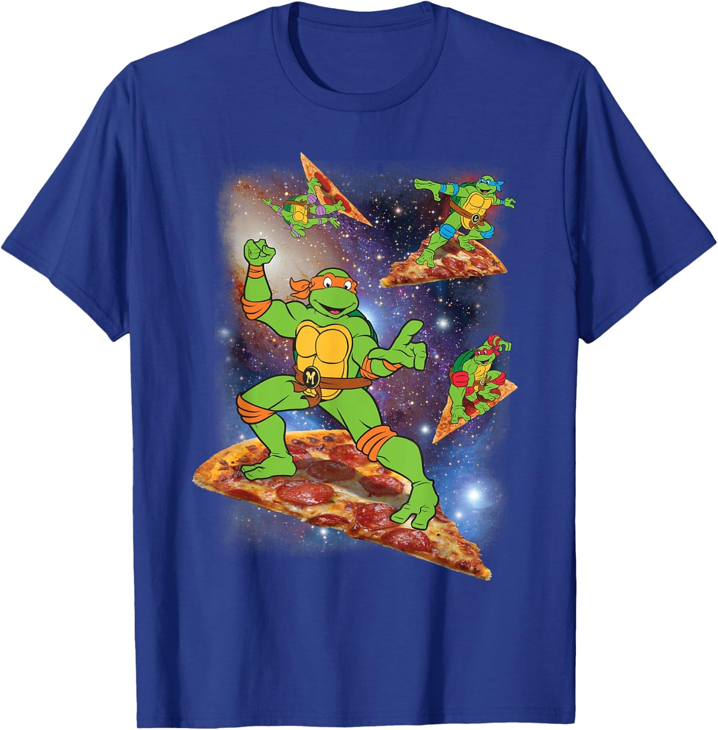 Teenage Mutant Ninja Turtles Cosmic Pizza Surfing T-Shirt - T-Shirt | Royal