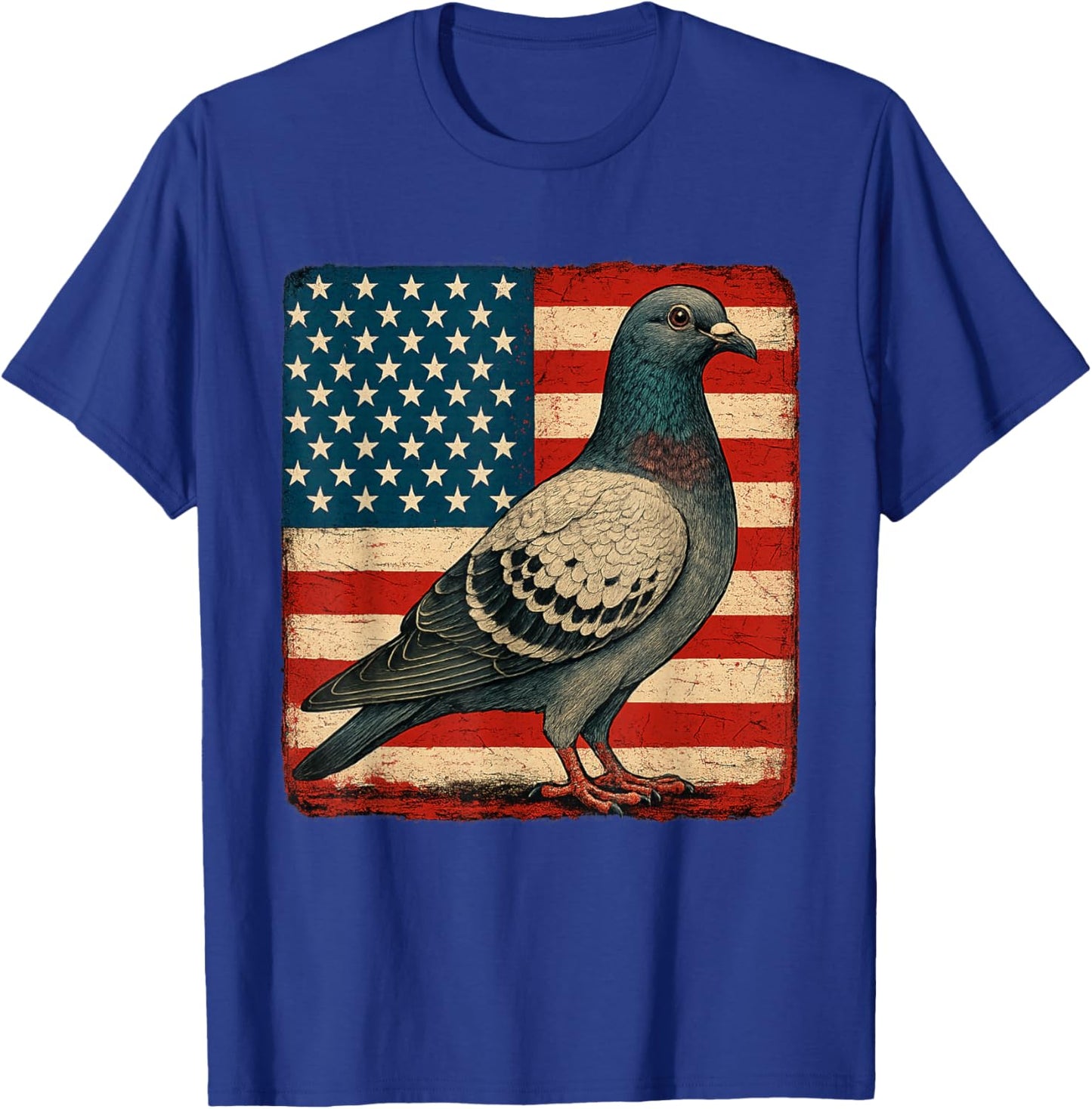 Pigeon Bird 4th of July USA Patriotic Pigeon USA Flag T-Shirt - T-Shirt | Royal