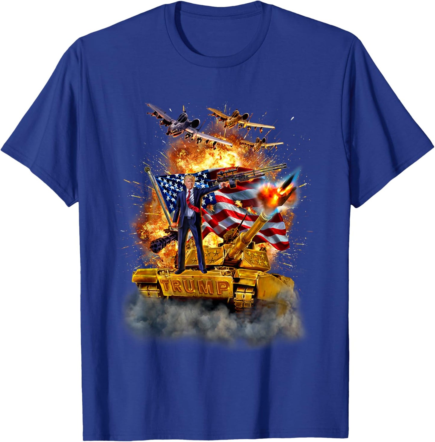 United States President Donald Trump Epic Battle T-Shirt - T-Shirt | Royal