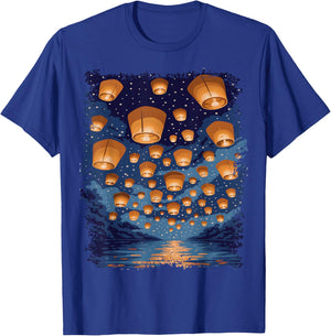 Floating Lantern Sky Festival Art T-Shirt - T-Shirt | Royal