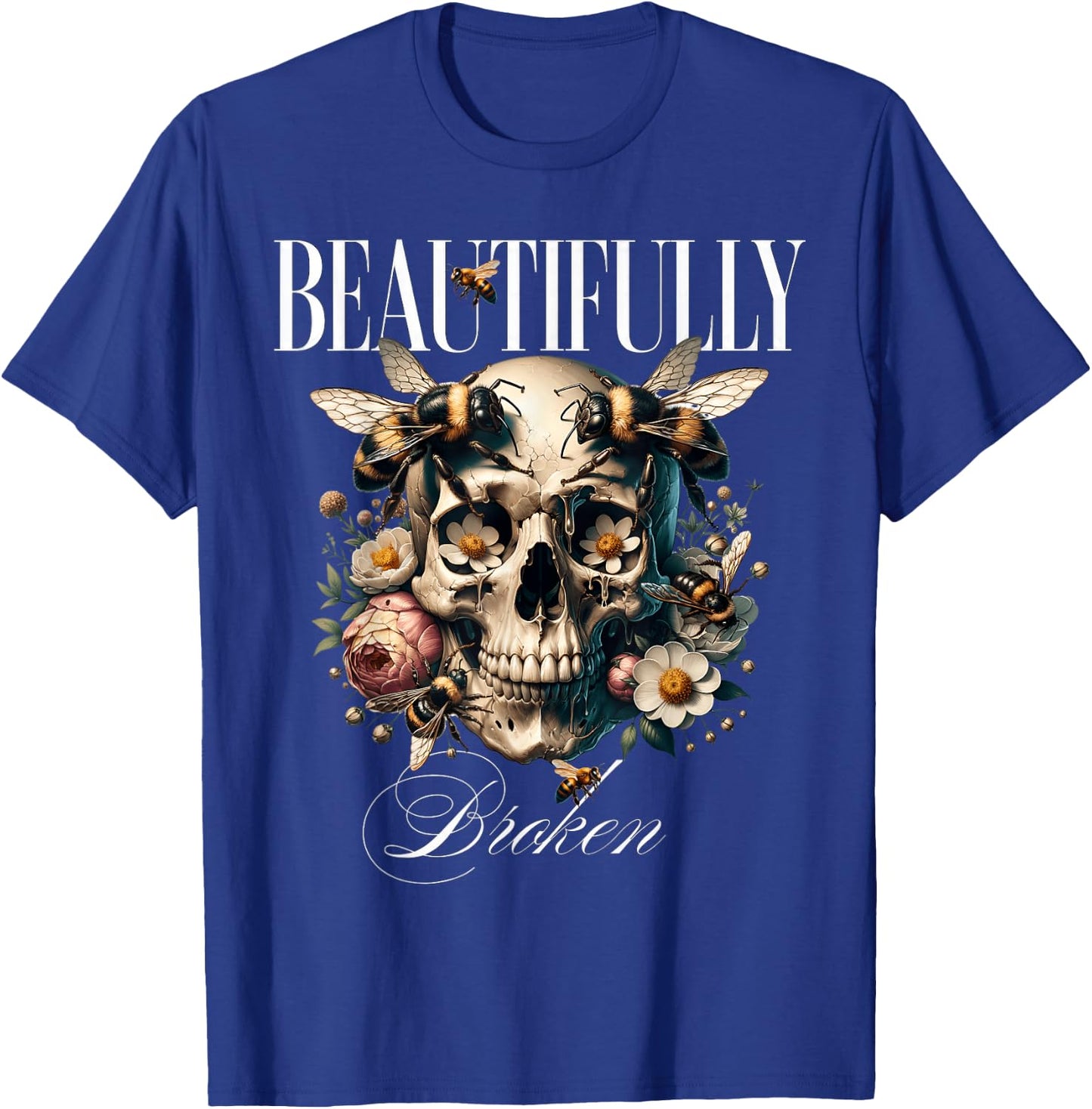 Beautifully Broken Women Vintage Retro T-Shirt - T-Shirt | Royal