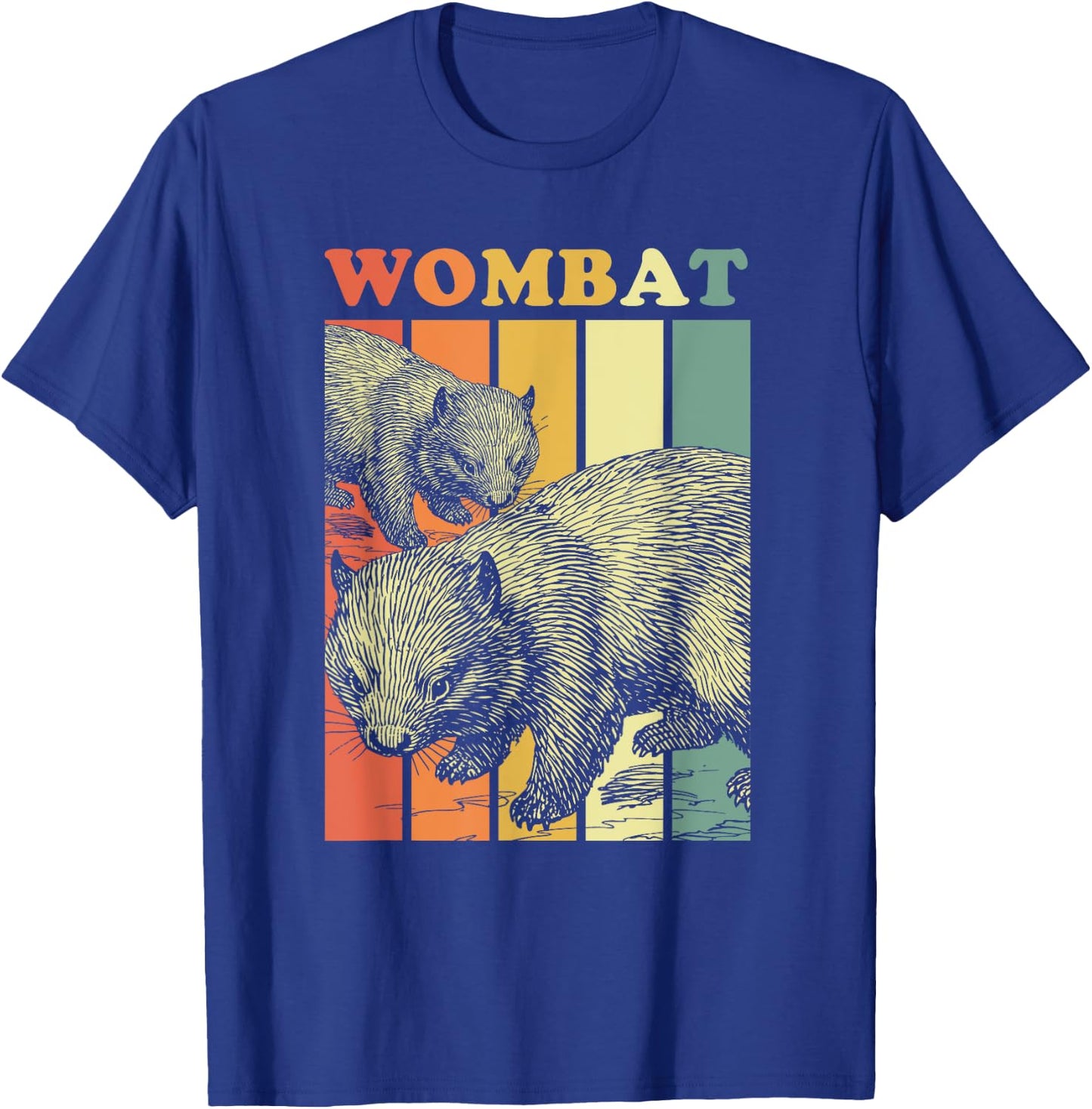 Retro Vintage Style Australia Animal Wombat T-Shirt - T-Shirt | Royal