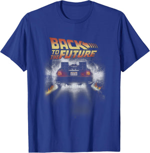 Back to The Future Vintage Delorean Peel Out Graphic T-Shirt - T-Shirt | Royal
