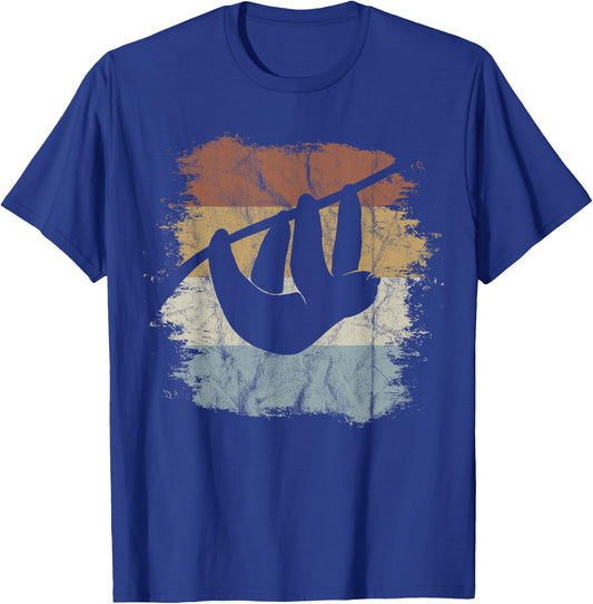 Retro Sloth Silhouette T-Shirt - T-Shirt | Royal