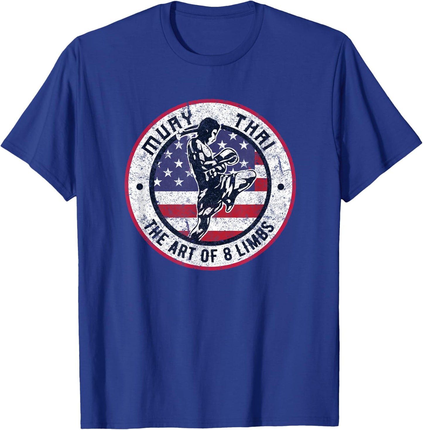 Vintage Muay Thai Karate | Boxing Mixed Martial Arts T-Shirt - T-Shirt | Royal