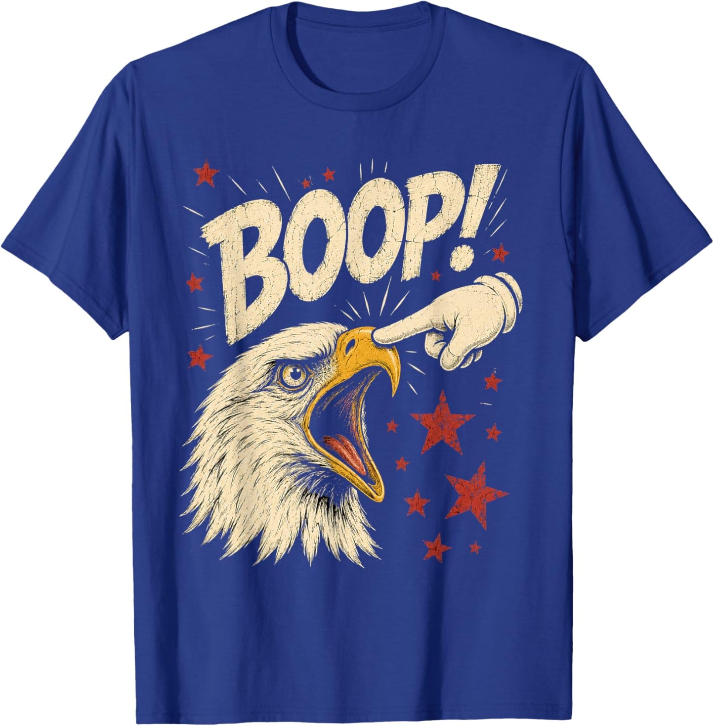 Funny Bald Eagle Boop Fourth of July Retro Humor T-Shirt - T-Shirt | Royal