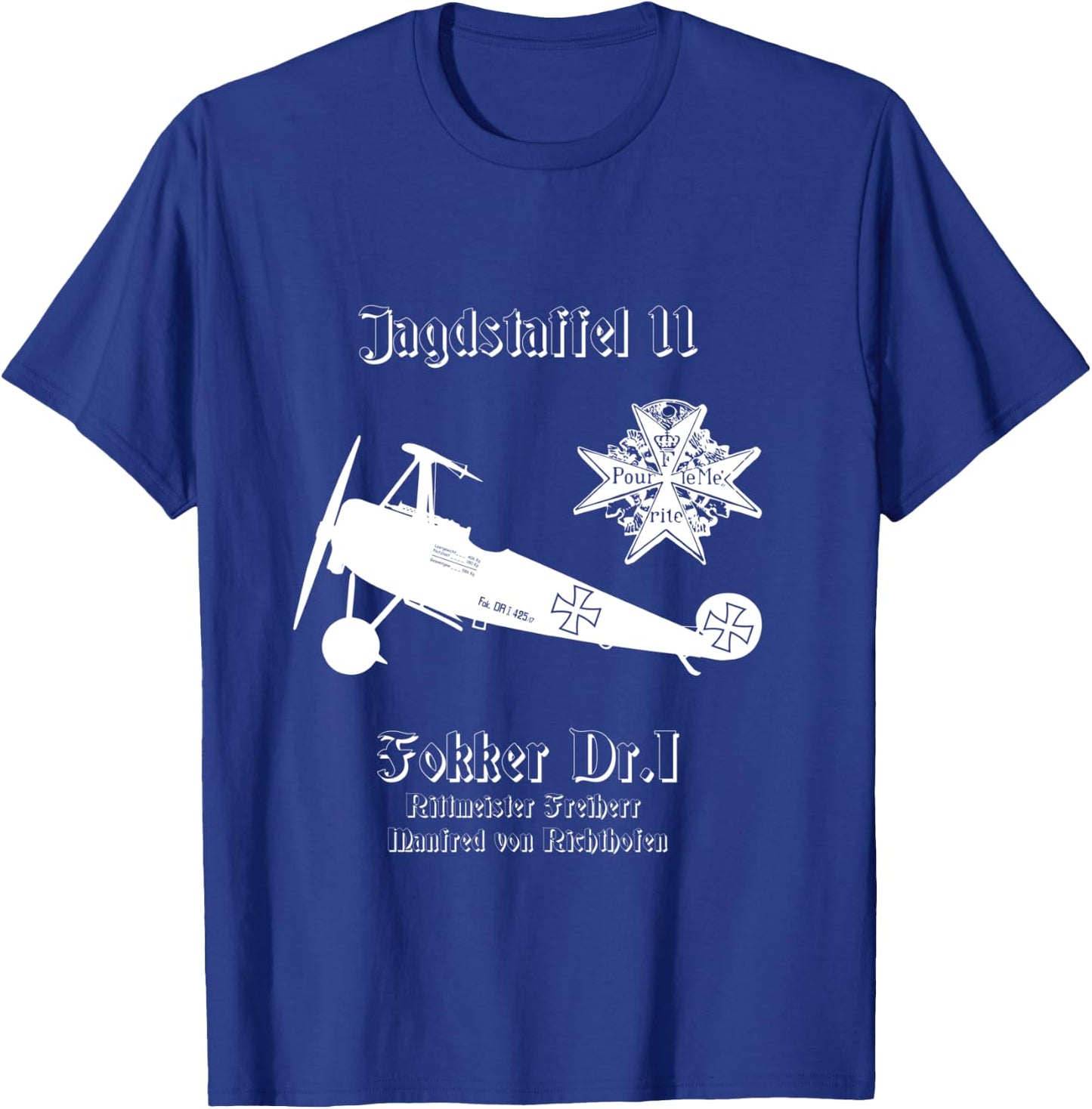 Jasta 11 Fokker DR.I German Triplane Dreidecker Richthofen T-Shirt - T-Shirt | Royal