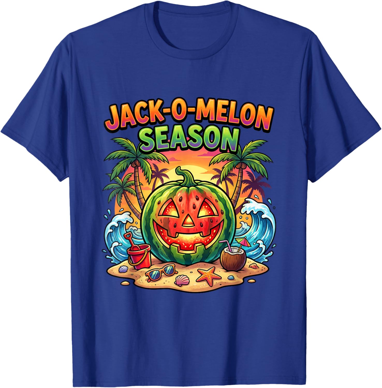 Jack-O Melon Season. Halloween Humor T-Shirt - T-Shirt | Royal