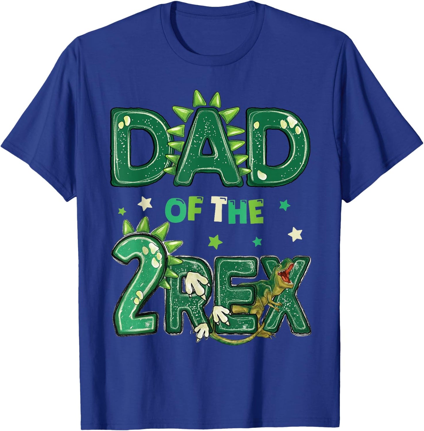 Dad of The Two Rex Birthday Dinosaur Family Matching T-Shirt - T-Shirt | Royal