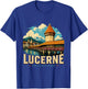 Vintage Lucerne Switzerland Travel Souvenir Landmark Gift T-Shirt - T-Shirt | Royal