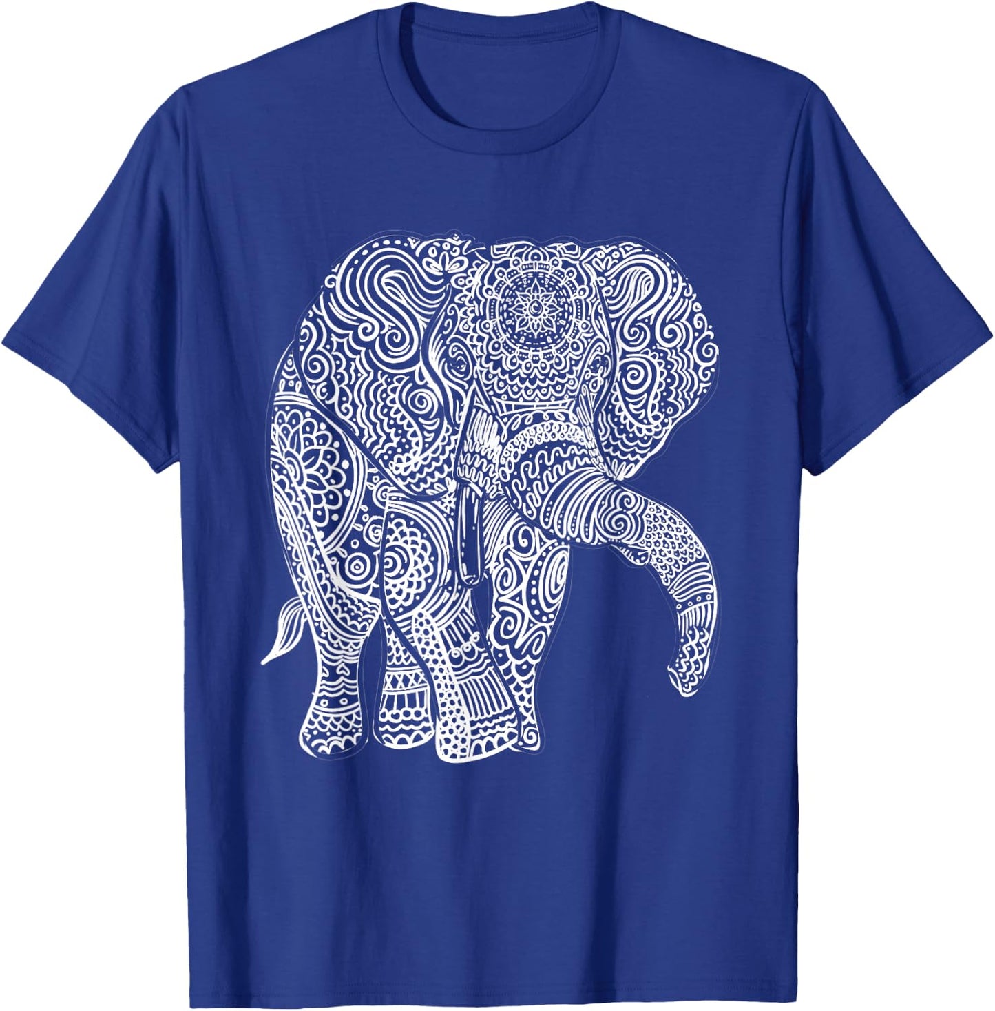 Elephant graphic, mandala, bohemian type gift, men and women T-Shirt - T-Shirt | Royal