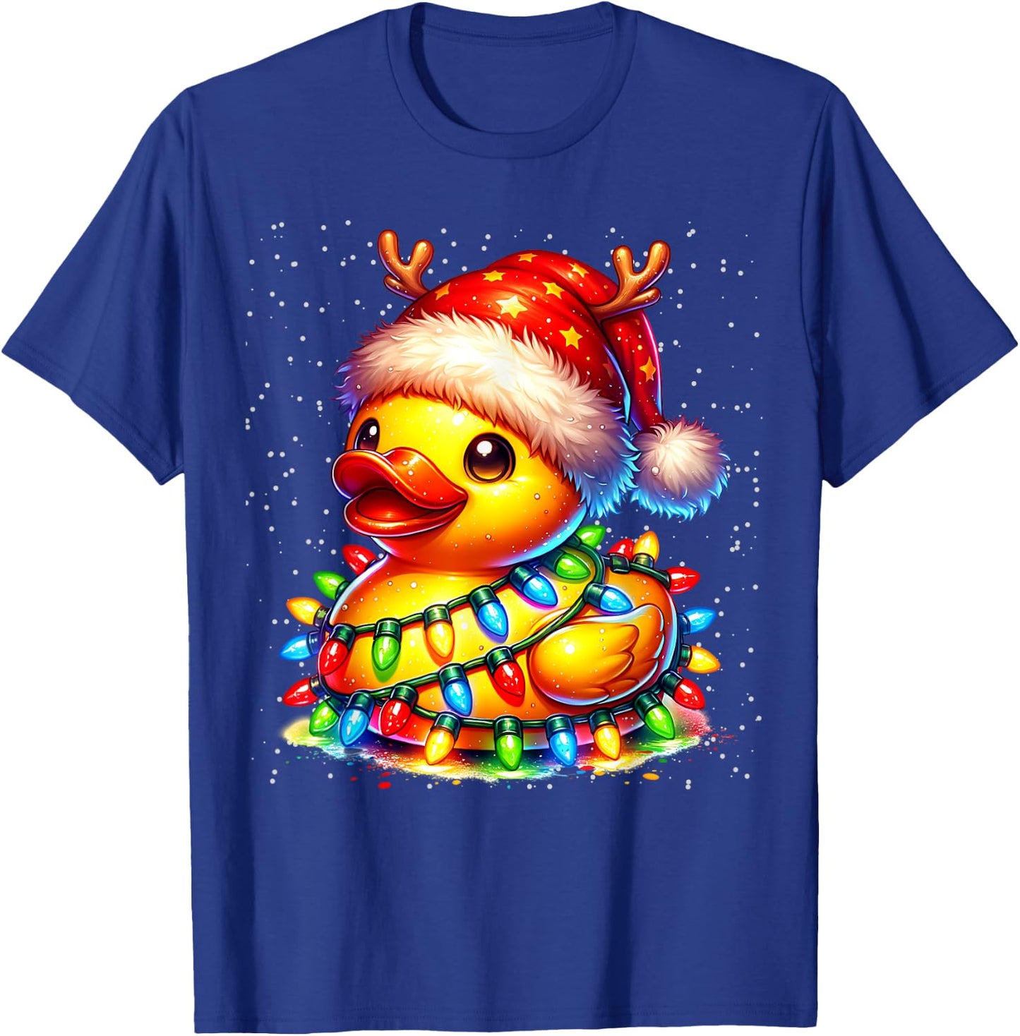 Rubber Duck Squad Christmas Light Reindeer Crew Xmas Pajama T-Shirt - T-Shirt | Royal