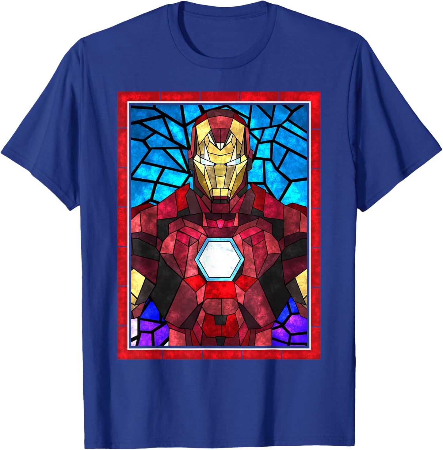 Marvel Iron Man Stained Glass Portrait T-Shirt - T-Shirt | Royal