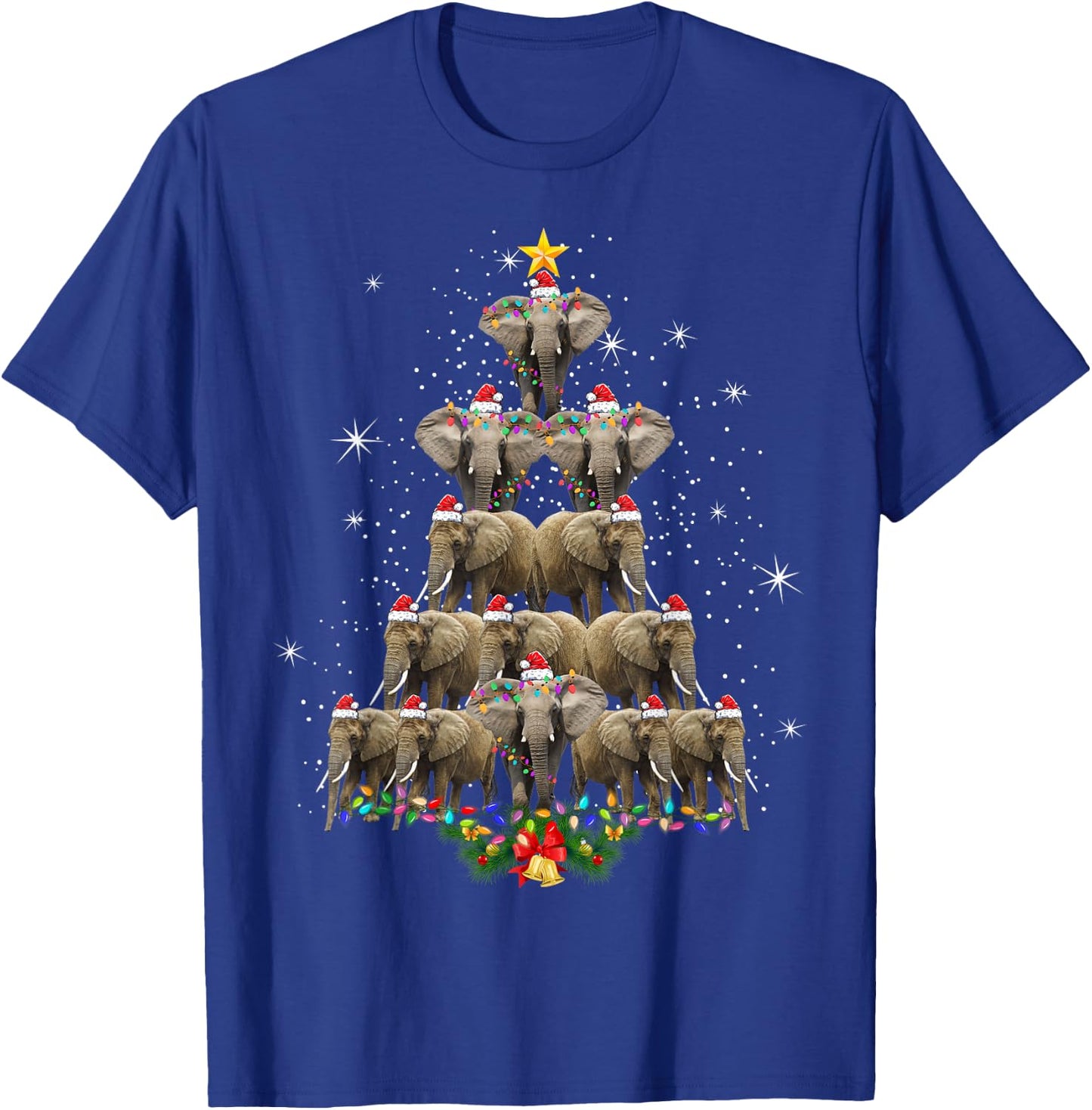 Elephant Christmas Men Women Elephant Lover T-Shirt - T-Shirt | Royal