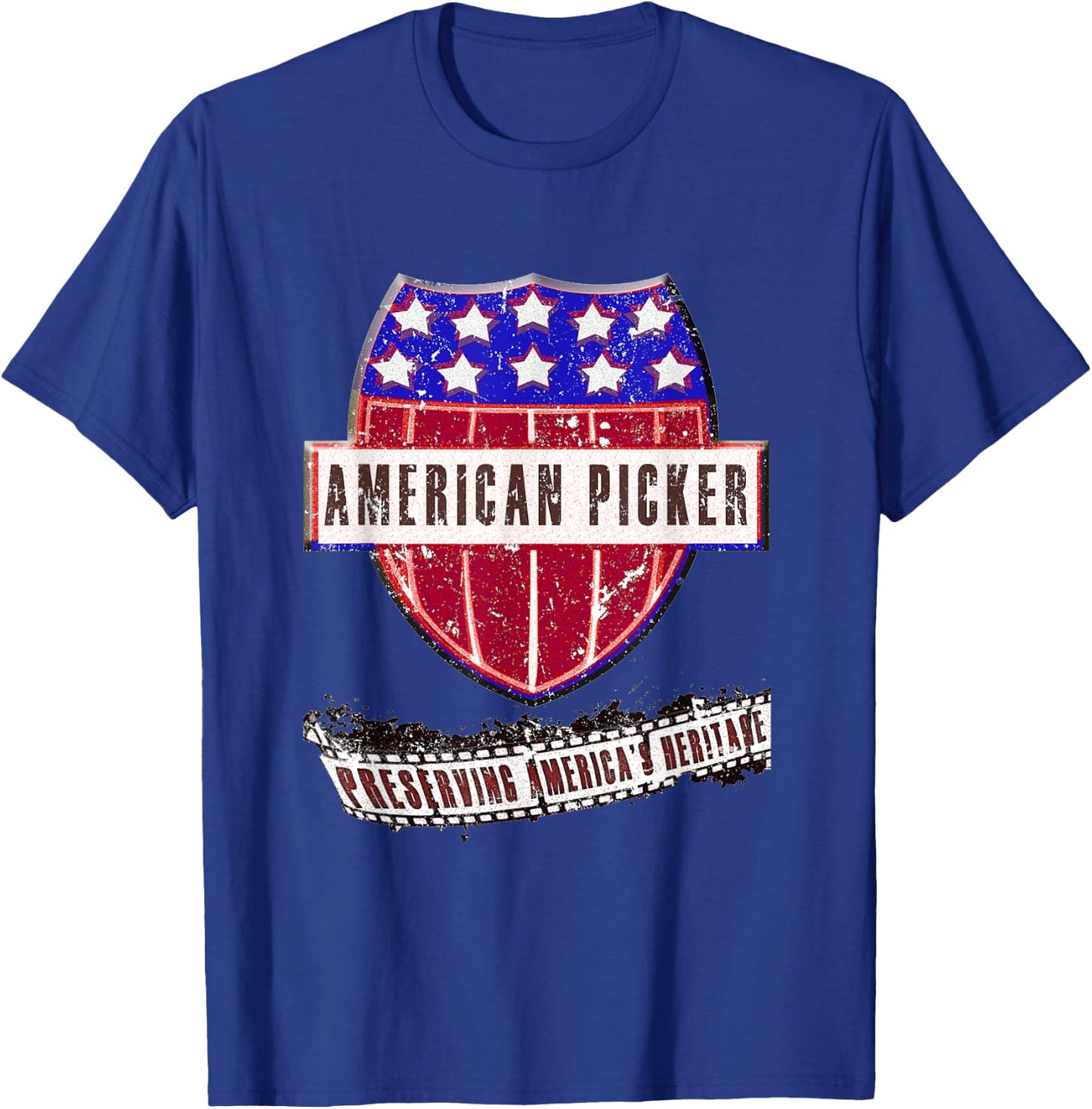 Patriotic American Heritage Pickers T-Shirt - T-Shirt | Royal