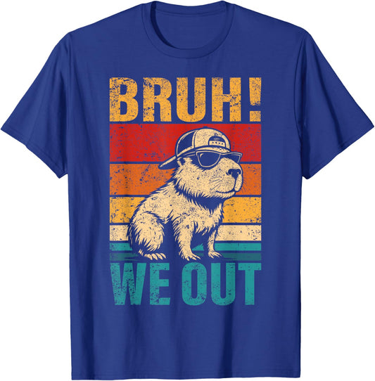 Last Day of School Capybara Bruh We Out Student Squad T-Shirt - T-Shirt | Royal