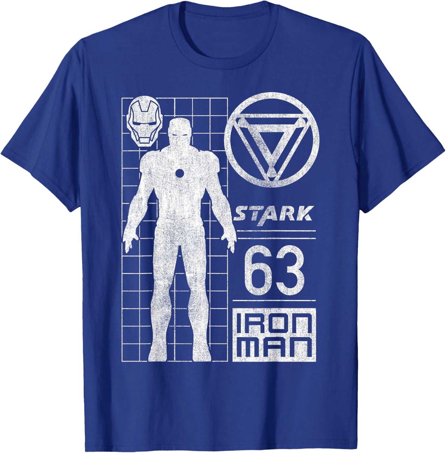 Iron Man Stark Industries 63 Moto Geometric Graphic T-Shirt - T-Shirt | Royal
