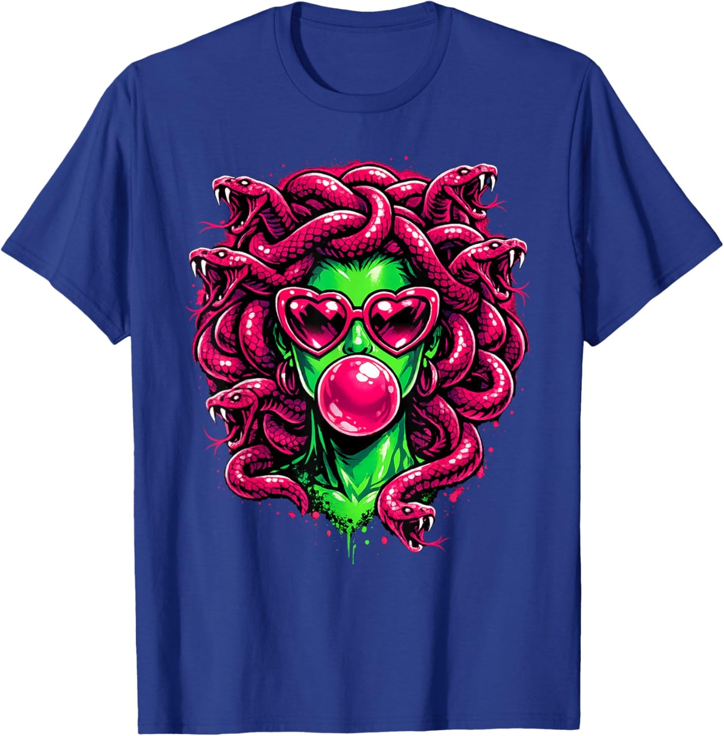 Medusa Bubblegum Sunglasses Heart Greek Snake Hair Goddess T-Shirt - T-Shirt | Royal