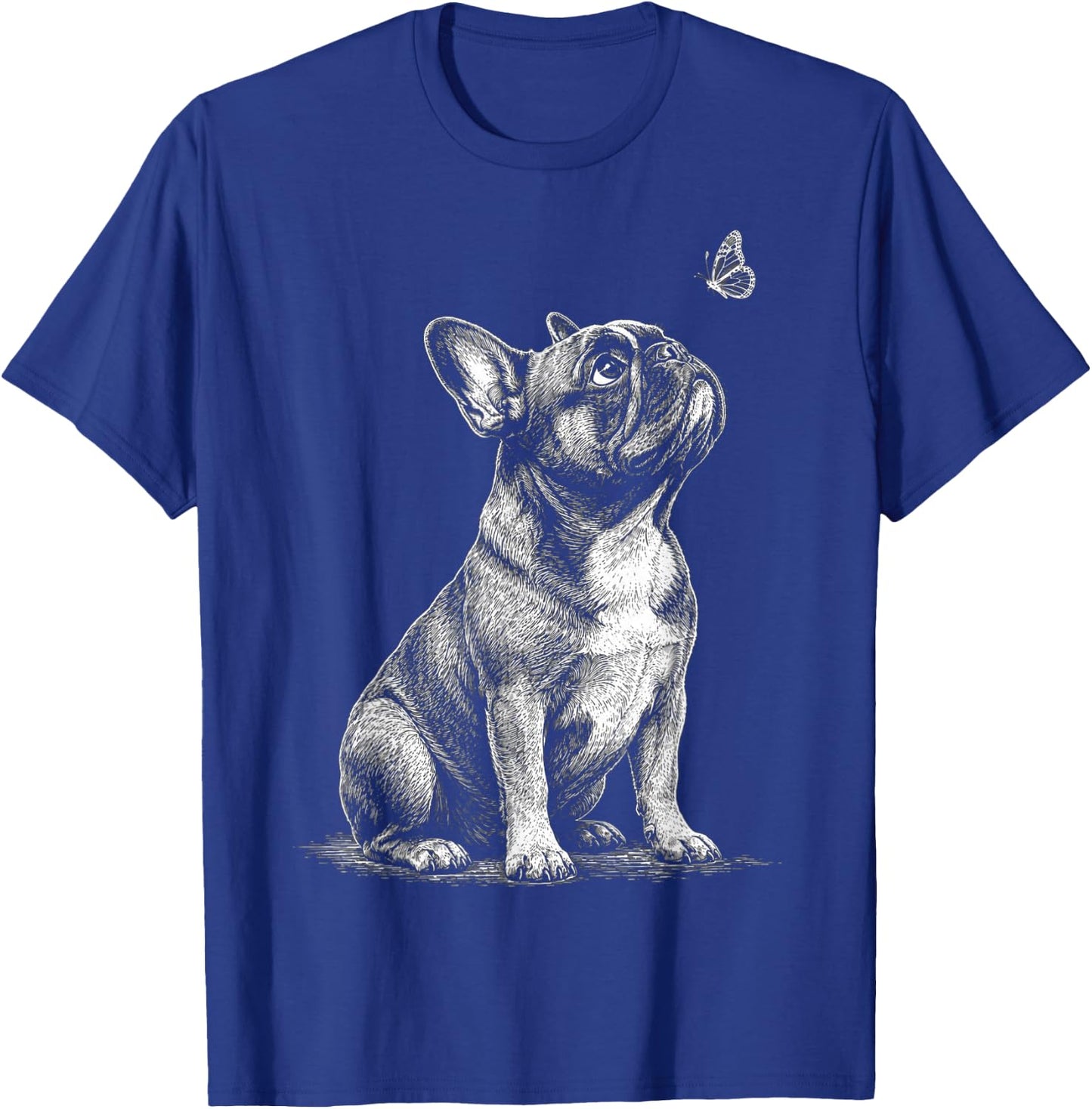 French Bulldog Dog with Butterfly Men Kids T-Shirt - T-Shirt | Royal