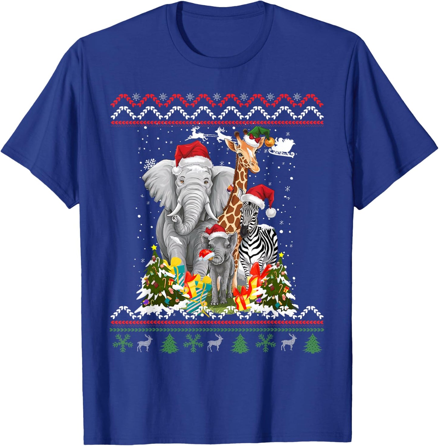 Forest Animals Christmas Idea Kids Jungle Animal Christmas T-Shirt - T-Shirt | Royal
