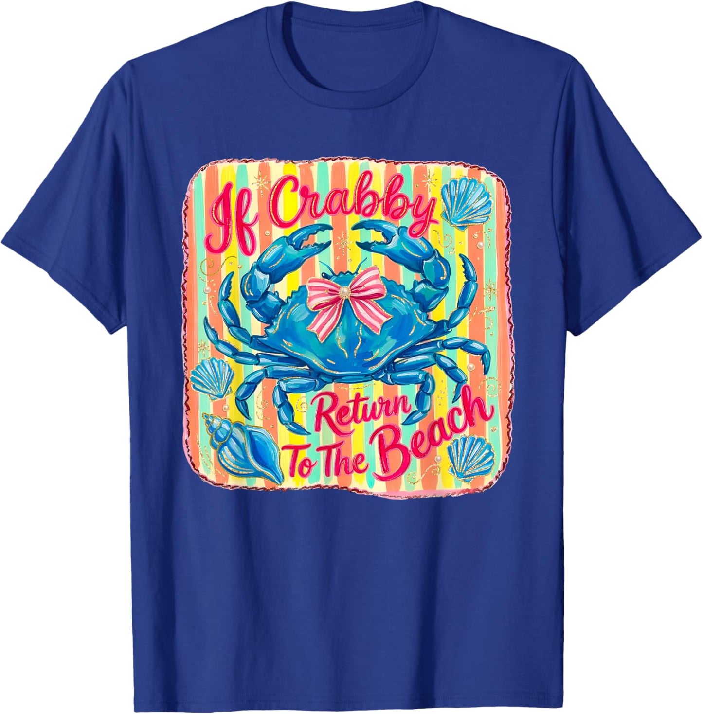 If Crabby Please Return to The Beach Hawaii Summer Vacation T-Shirt - T-Shirt | Royal