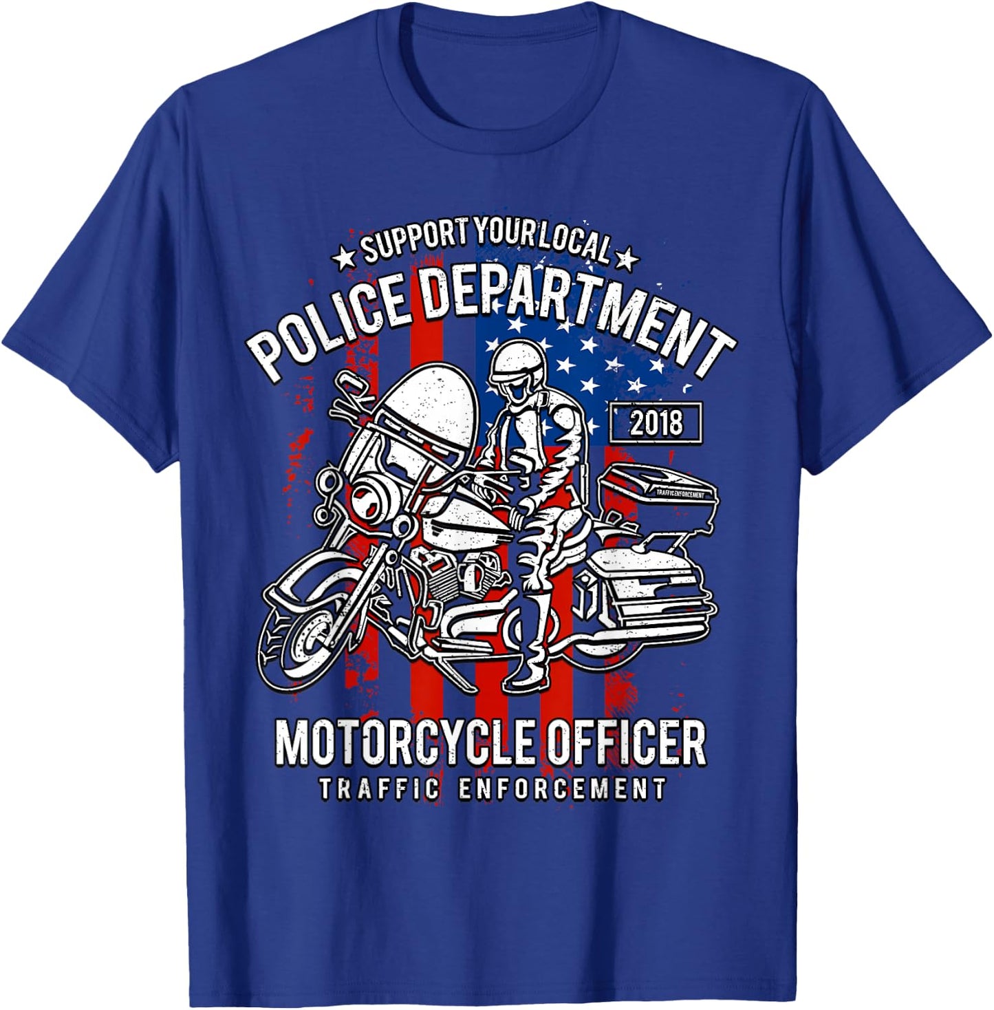 Police Motorcycle T-Shirt - T-Shirt | Royal