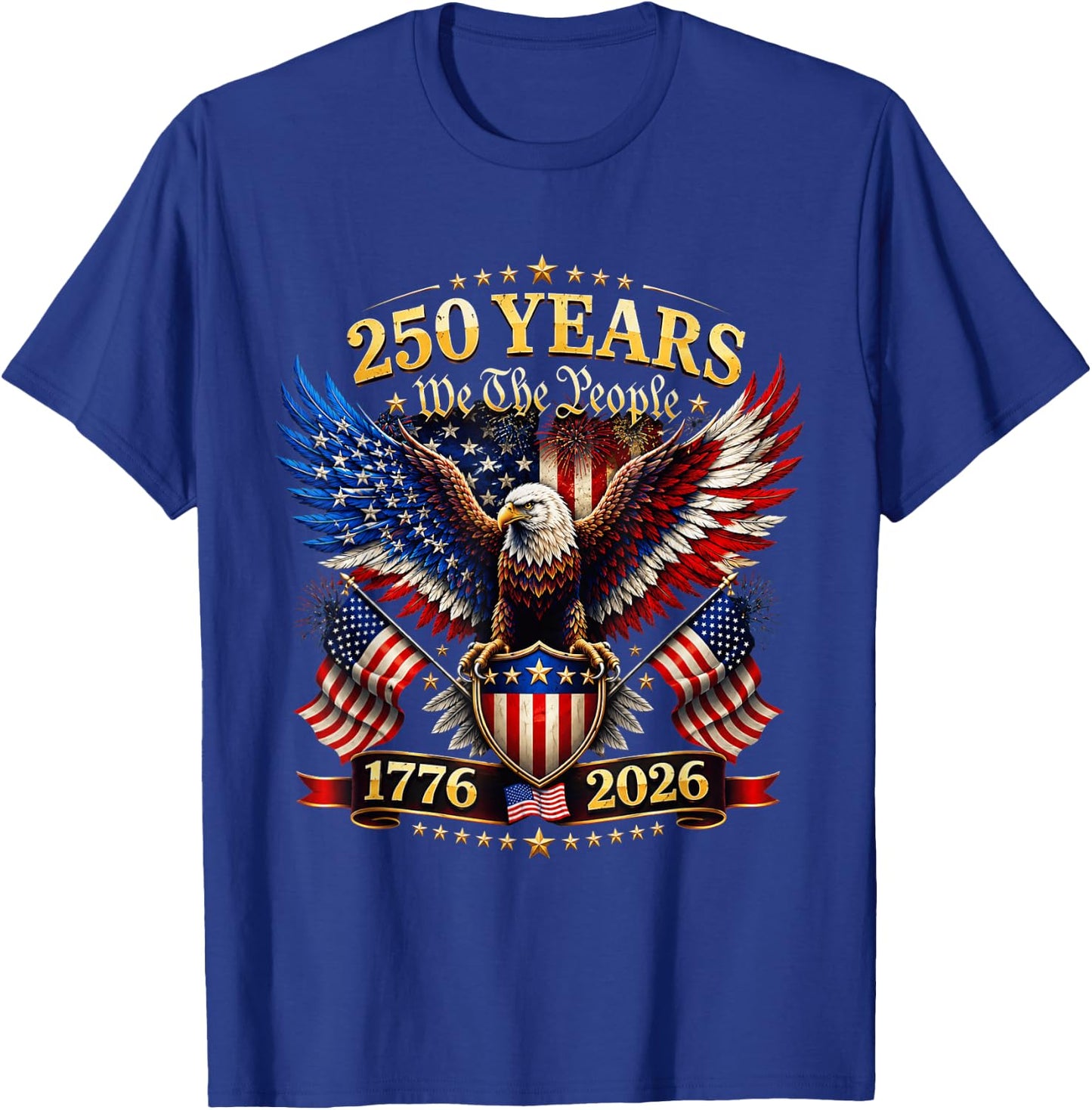 USA 250th Anniversary 4th of July 250 Anniversary USA T-Shirt - T-Shirt | Royal