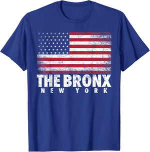 4th of July The Bronx New York NY American Flag USA T-Shirt - T-Shirt | Royal