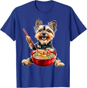 Yorkshire Terrier Yorkie Dog Japanese Ramen Noodles T-Shirt - T-Shirt | Royal