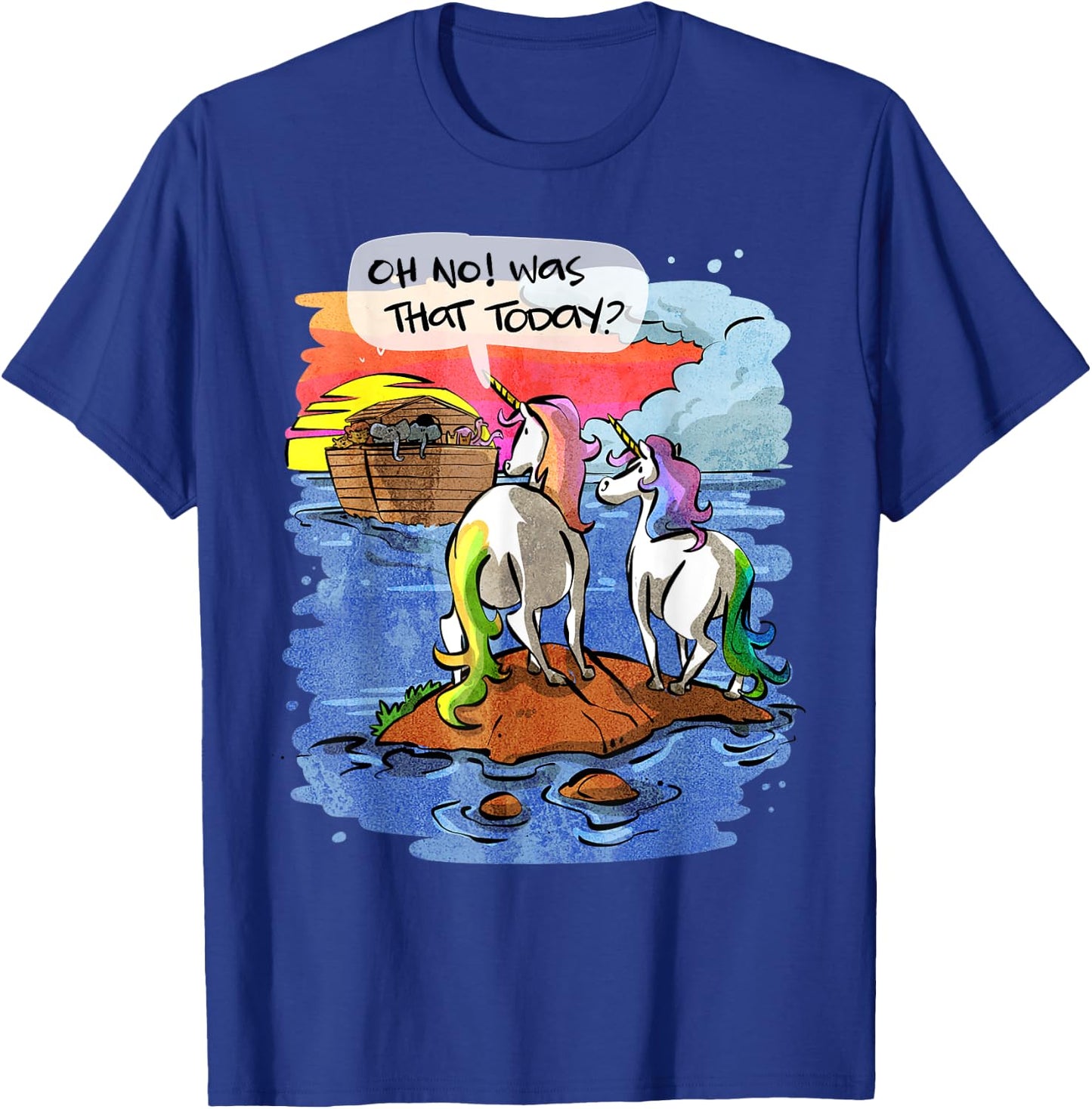 Noah Guy Unicorn Noahs Ark Gift Girls And Adults T-Shirt - T-Shirt | Royal