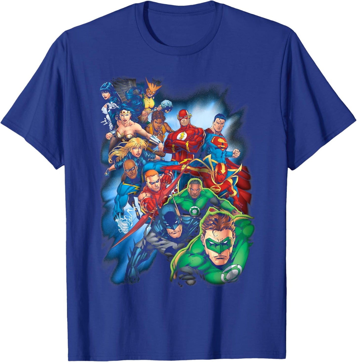 Justice League Mighty Heroes Unite Small T-Shirt - T-Shirt | Royal