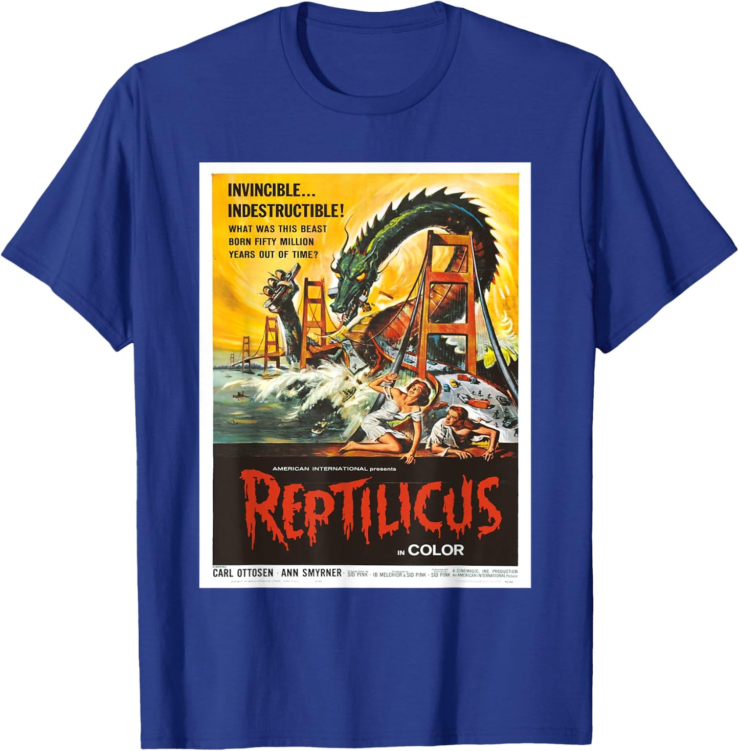 Reptilicus Danish American Sci-Fi giant monster movie poster T-Shirt - T-Shirt | Royal