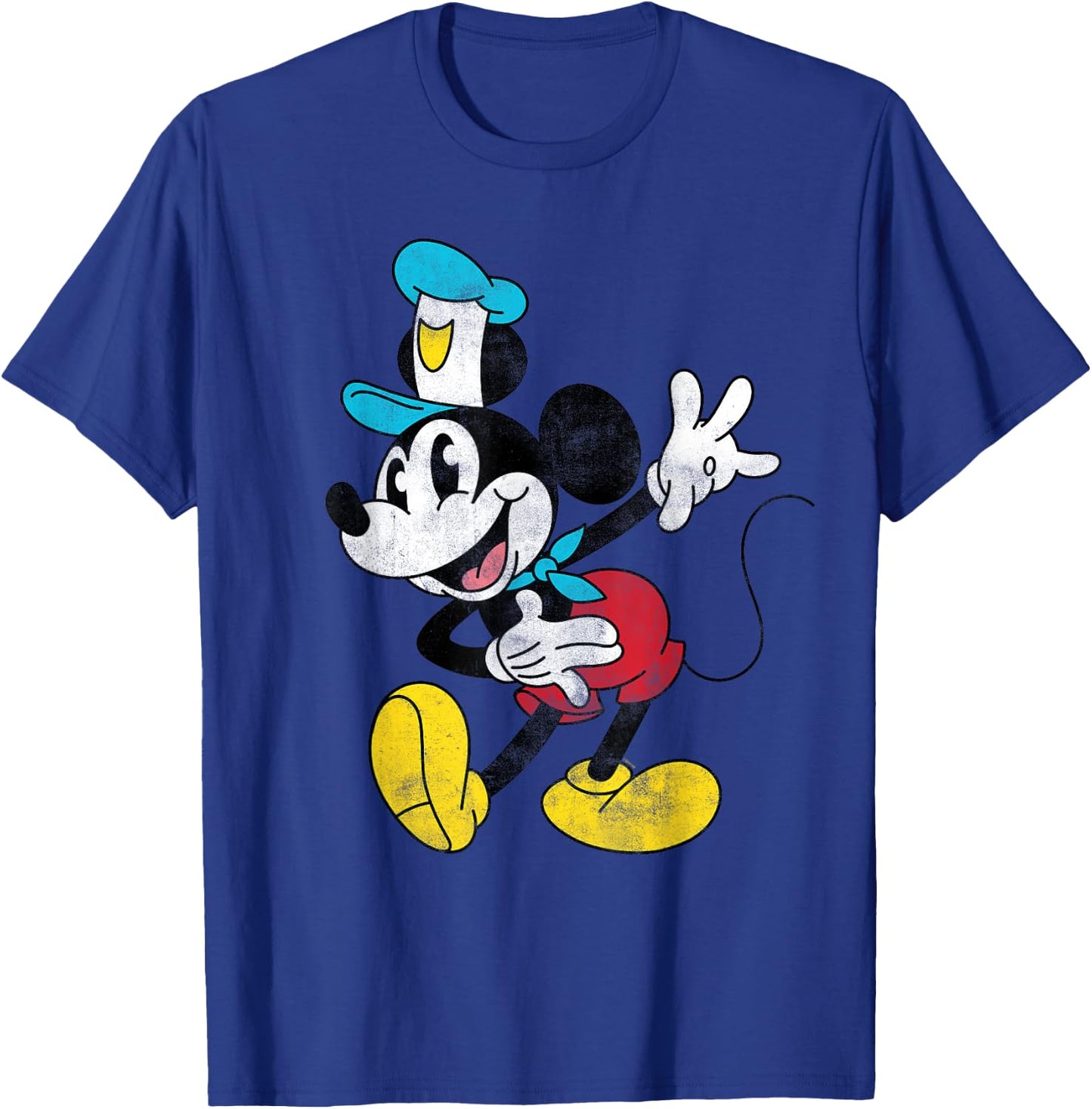 Disney Cruise Captain Mickey Mouse Distressed Retro Vintage T-Shirt - T-Shirt | Royal
