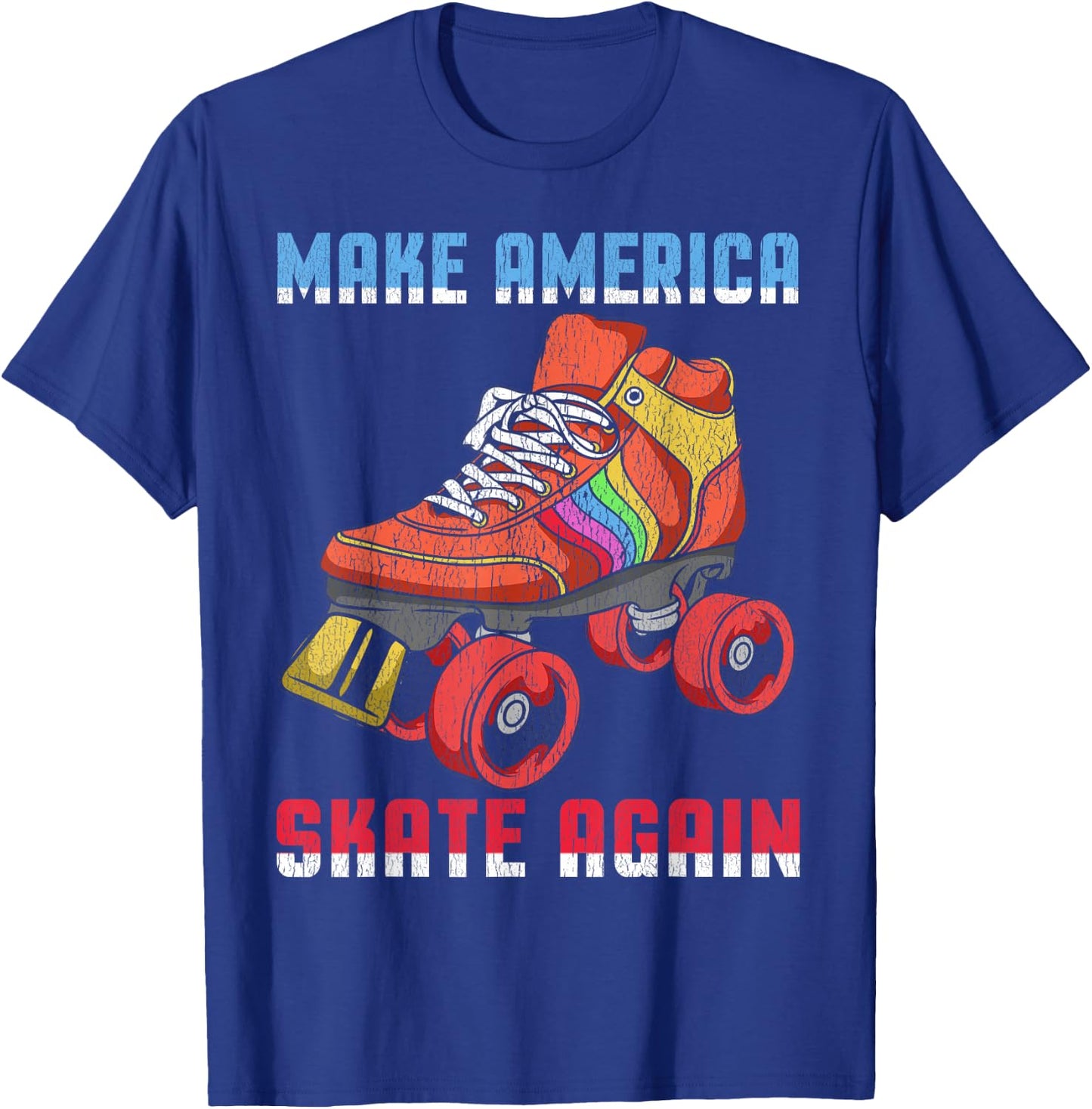 80's Rollerskates T Shirt Vintage Roller Skating Disco T-Shirt - T-Shirt | Royal