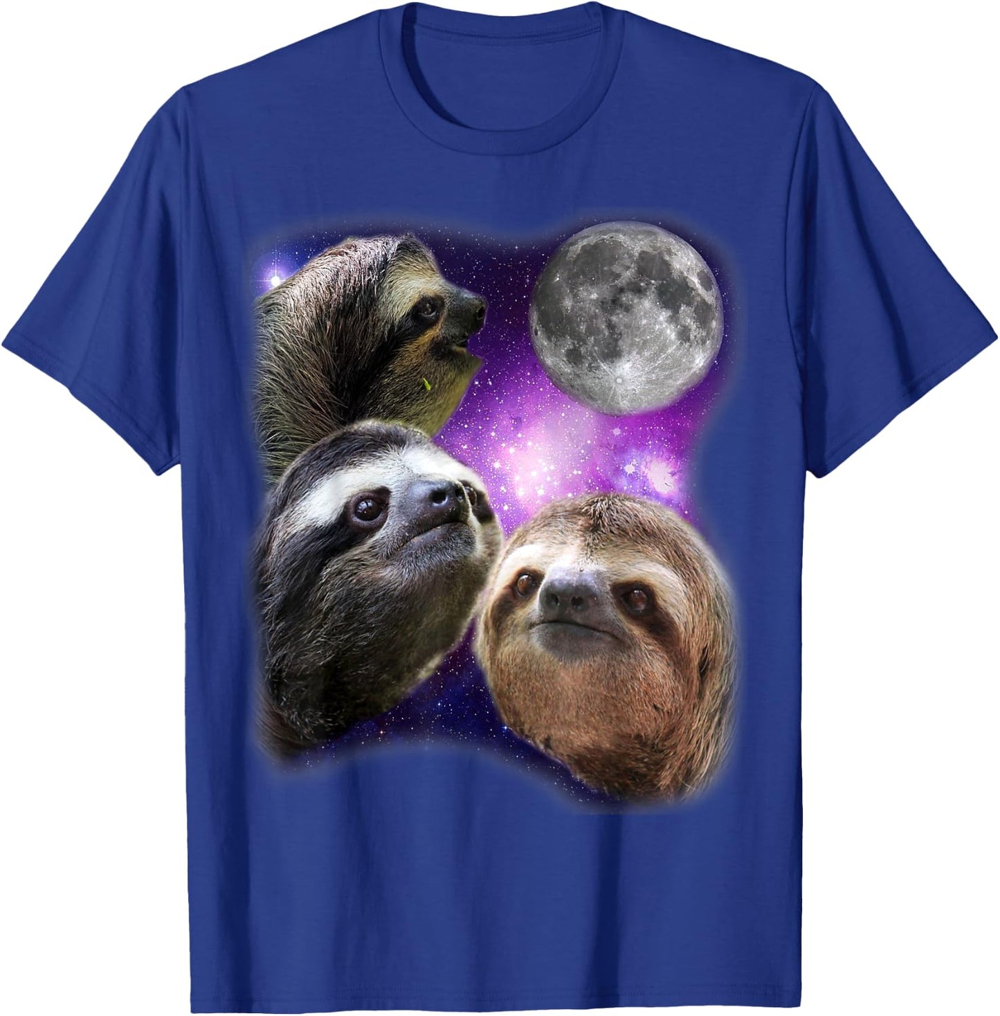 Sloth Shirt - Three Sloths Moon Parody Wolf Meme Shirt T-Shirt - T-Shirt | Royal