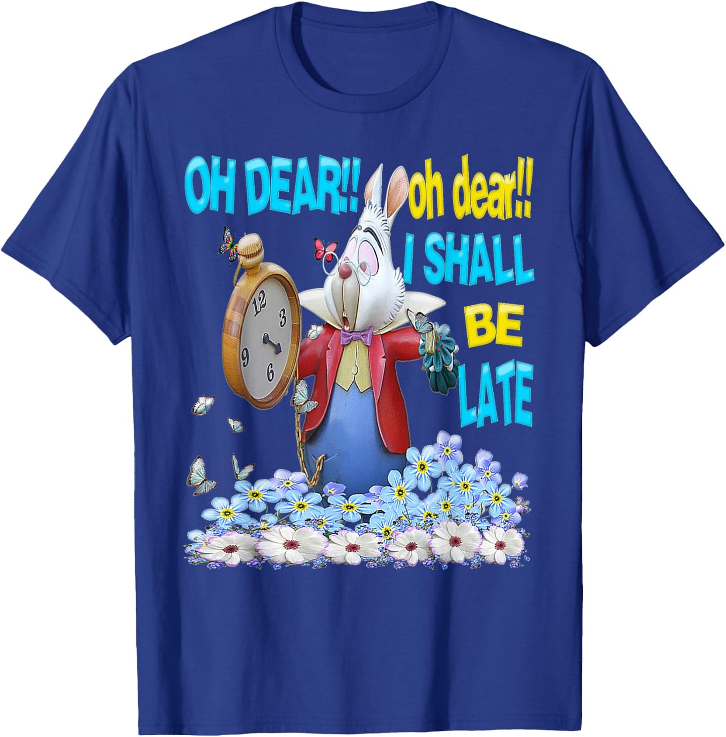 White Rabbit-Men Women kids Alice in Wonderland T Shirt T-Shirt - T-Shirt | Royal