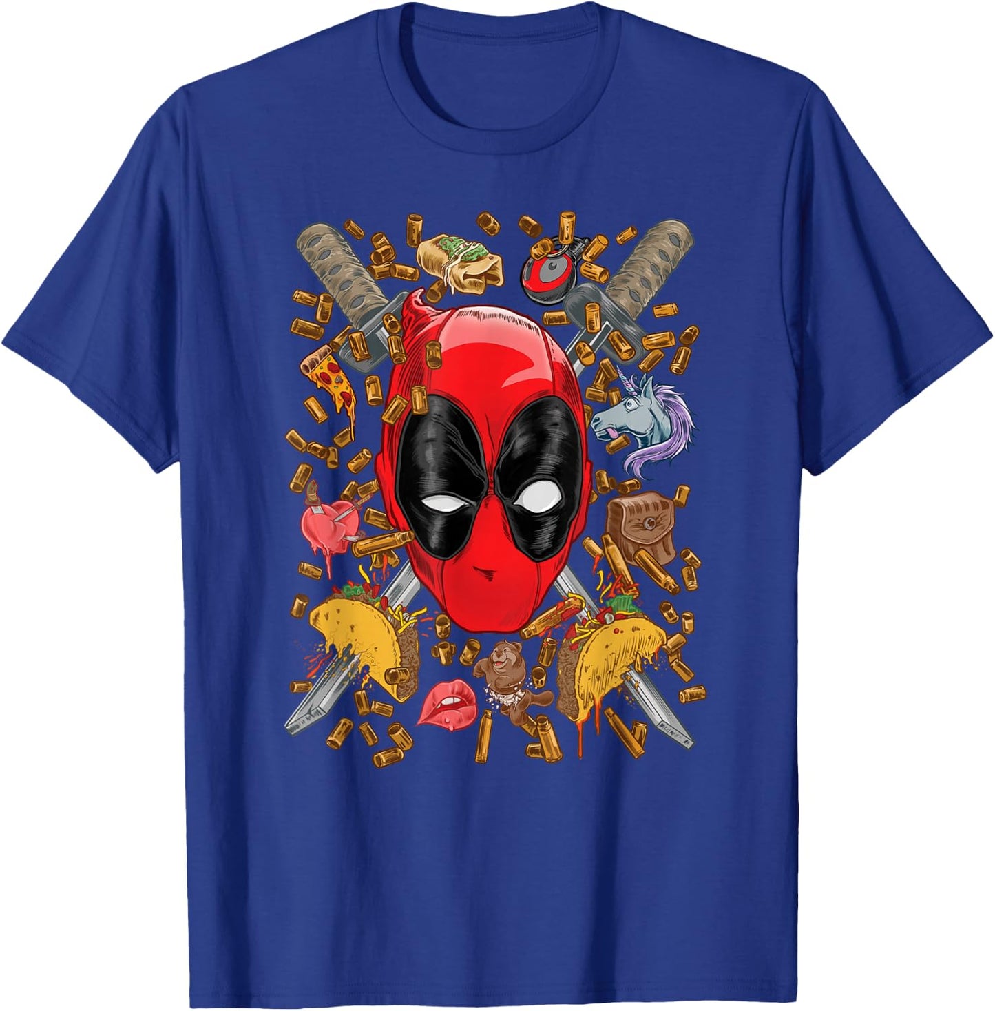 Marvel Deadpool Snacks and Bullets T-Shirt - T-Shirt | Royal