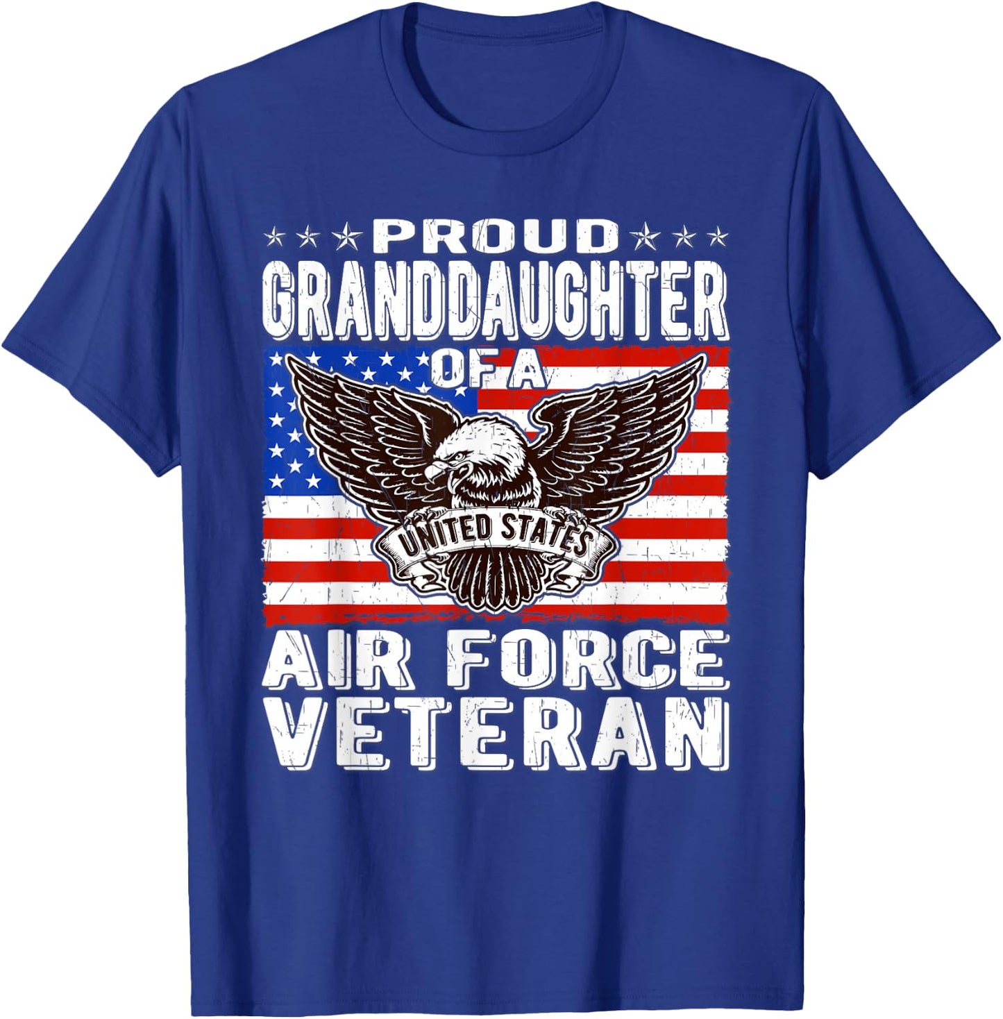 Proud Granddaughter of A US Air Force Veteran Military Gifts T-Shirt - T-Shirt | Royal
