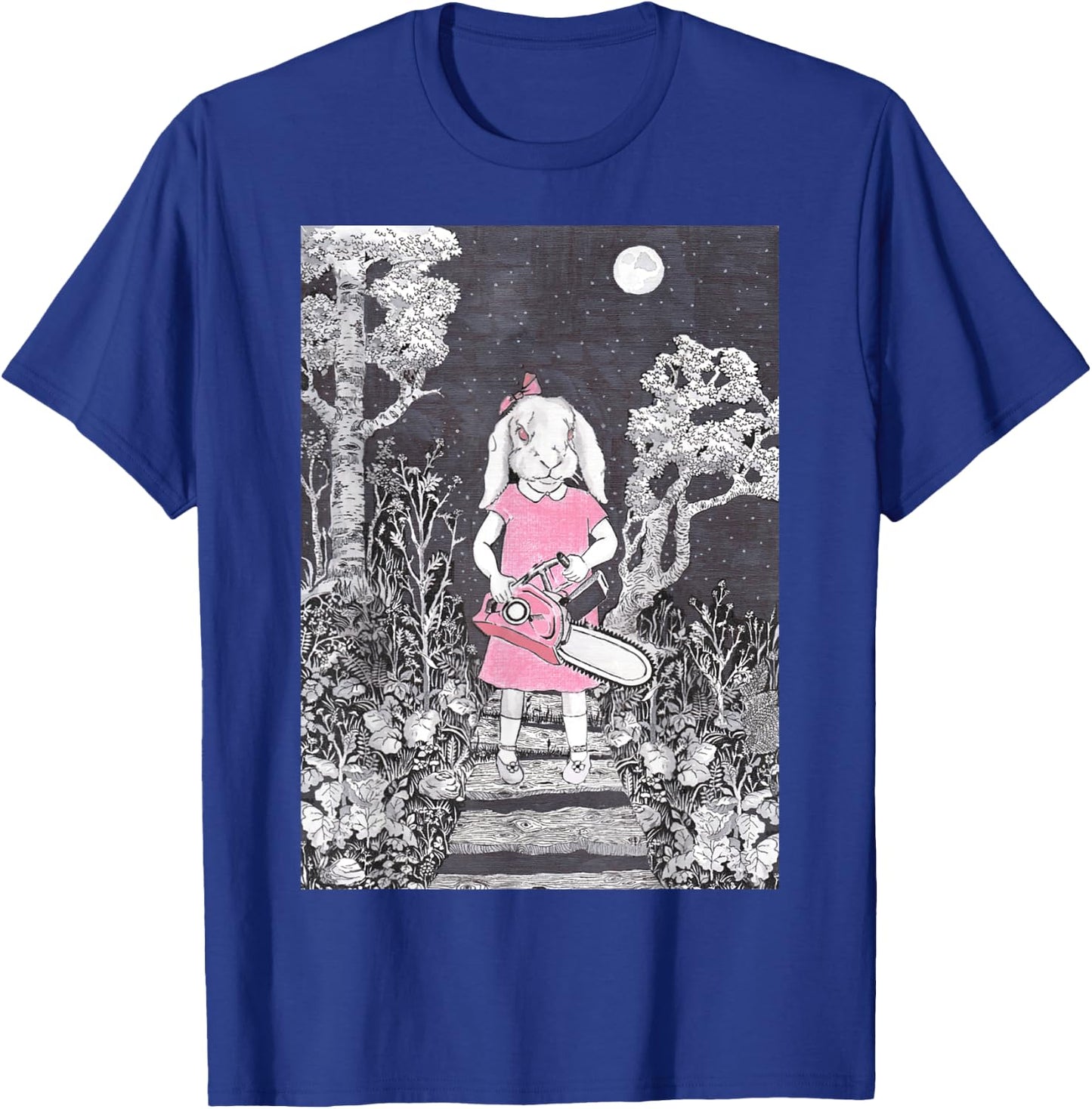 Creepy Chainsaw Bunny Goth Gothic Halloween Horror Darkness T-Shirt - T-Shirt | Royal