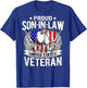 Proud Son-In-Law Of US Veteran Dog Tag Military Family Gift T-Shirt - T-Shirt | Royal