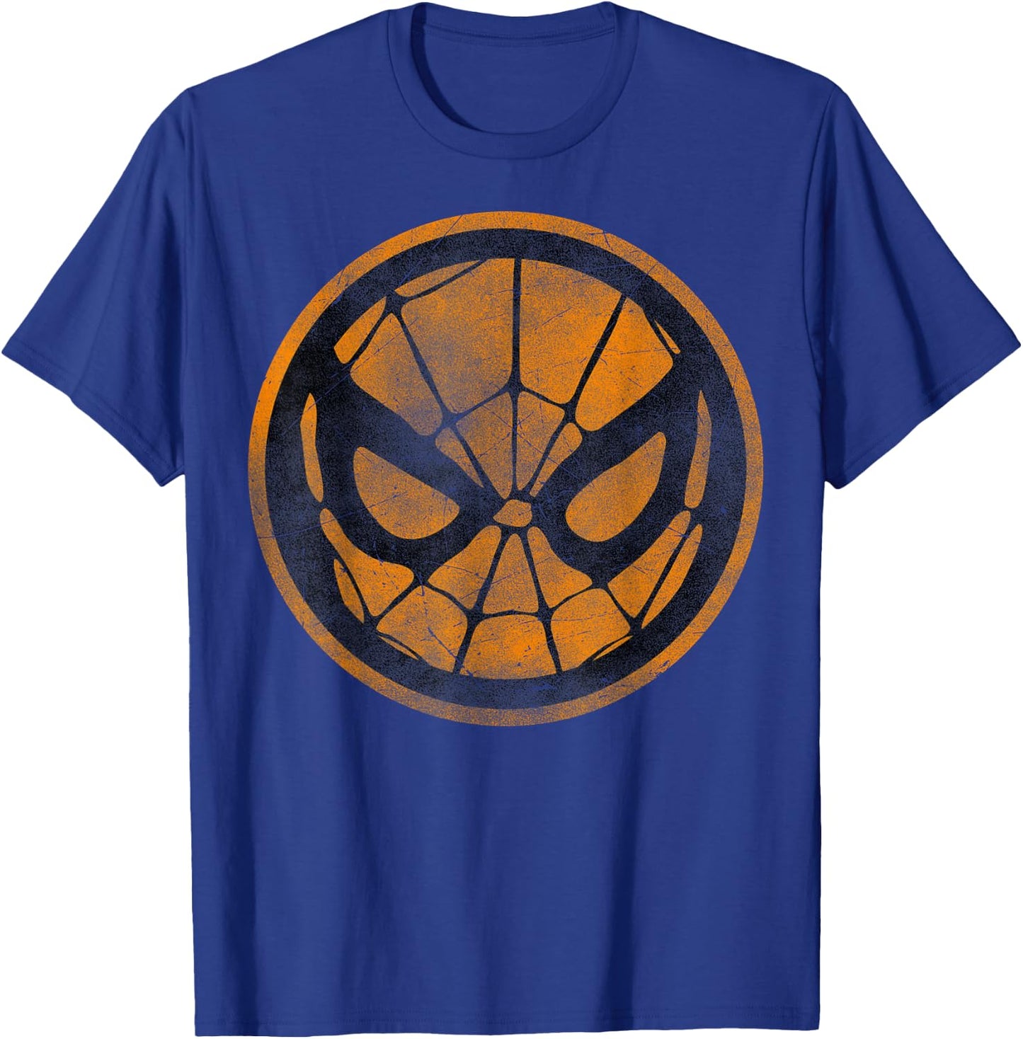 Marvel Spider-Man Face Web Logo Orange Halloween T-Shirt - T-Shirt | Royal