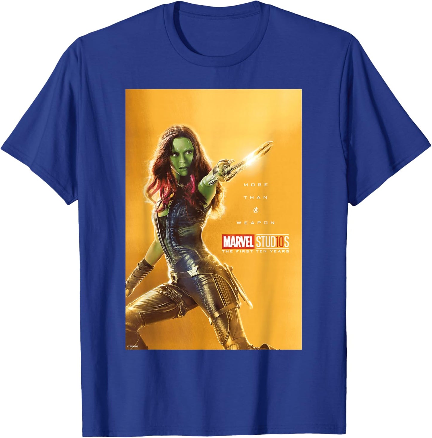 Marvel Studios 10 Years Gamora Poster Graphic T-Shirt - T-Shirt | Royal