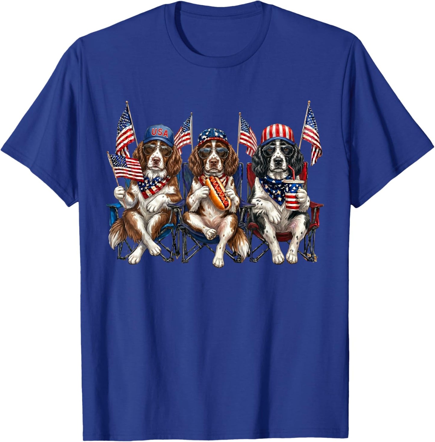 250 Years of Freedom English Springer Spaniel Dog 1776-2026 T-Shirt - T-Shirt | Royal