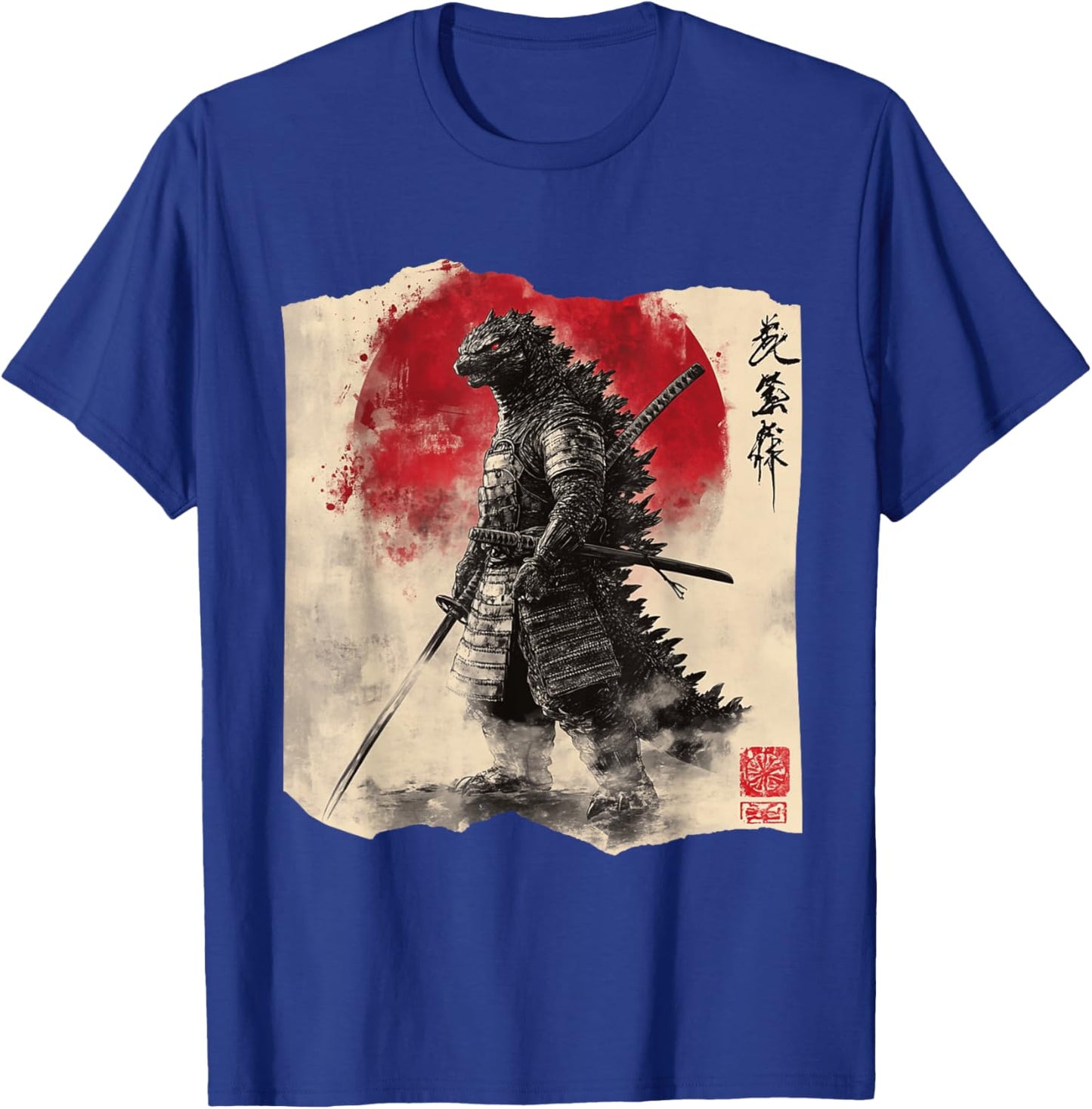 Samurai Kaiju Vintage Japanese Art Anime T-Shirt - T-Shirt | Royal