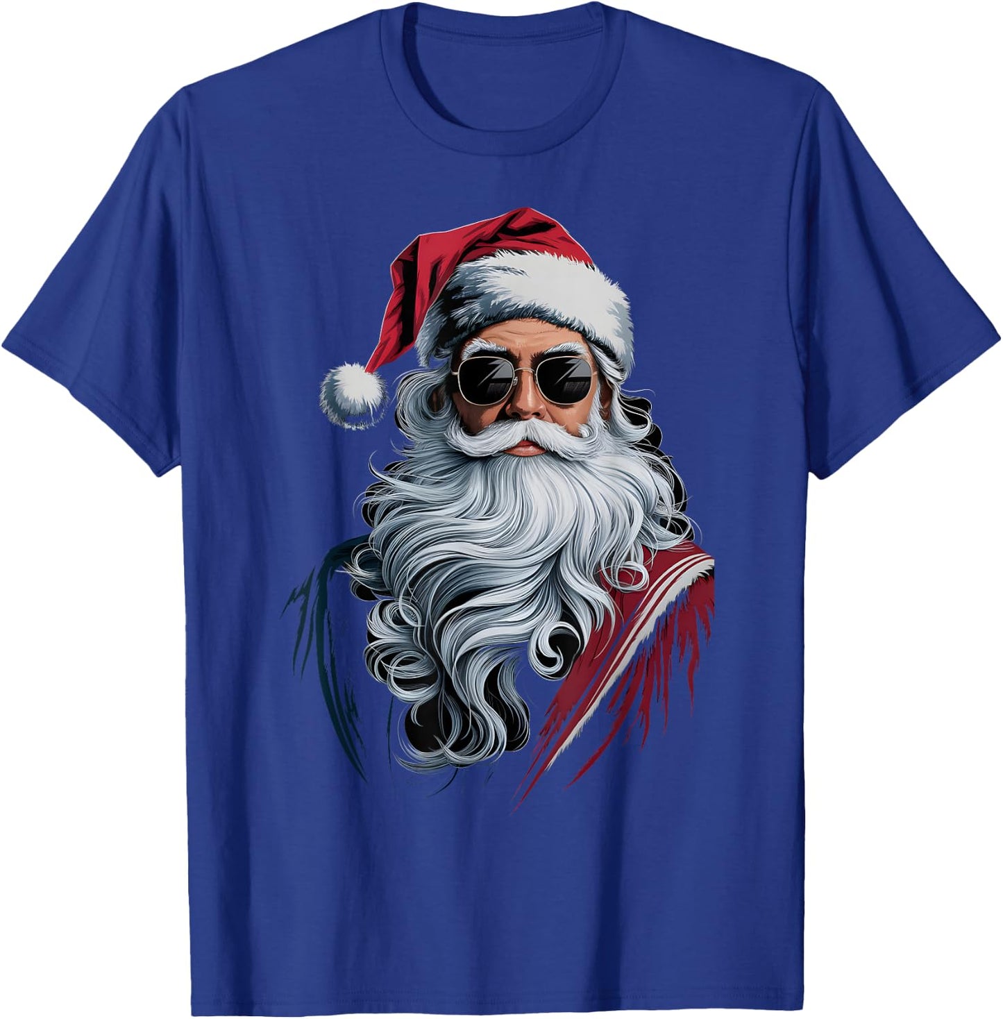 Hipster Santa With Sunglasses Santa Claus Retro Christmas T-Shirt - T-Shirt | Royal