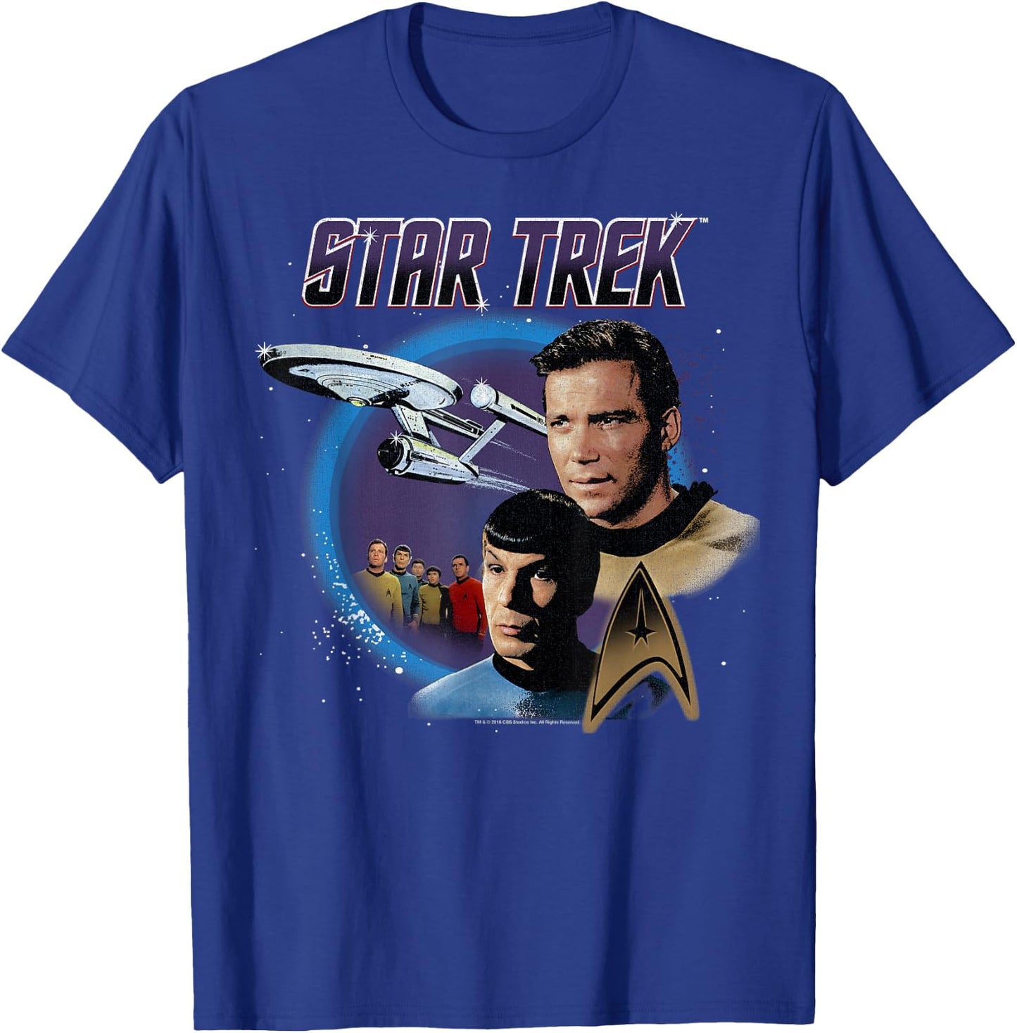 Star Trek Original Series Vintage Enterprise T-Shirt - T-Shirt | Royal